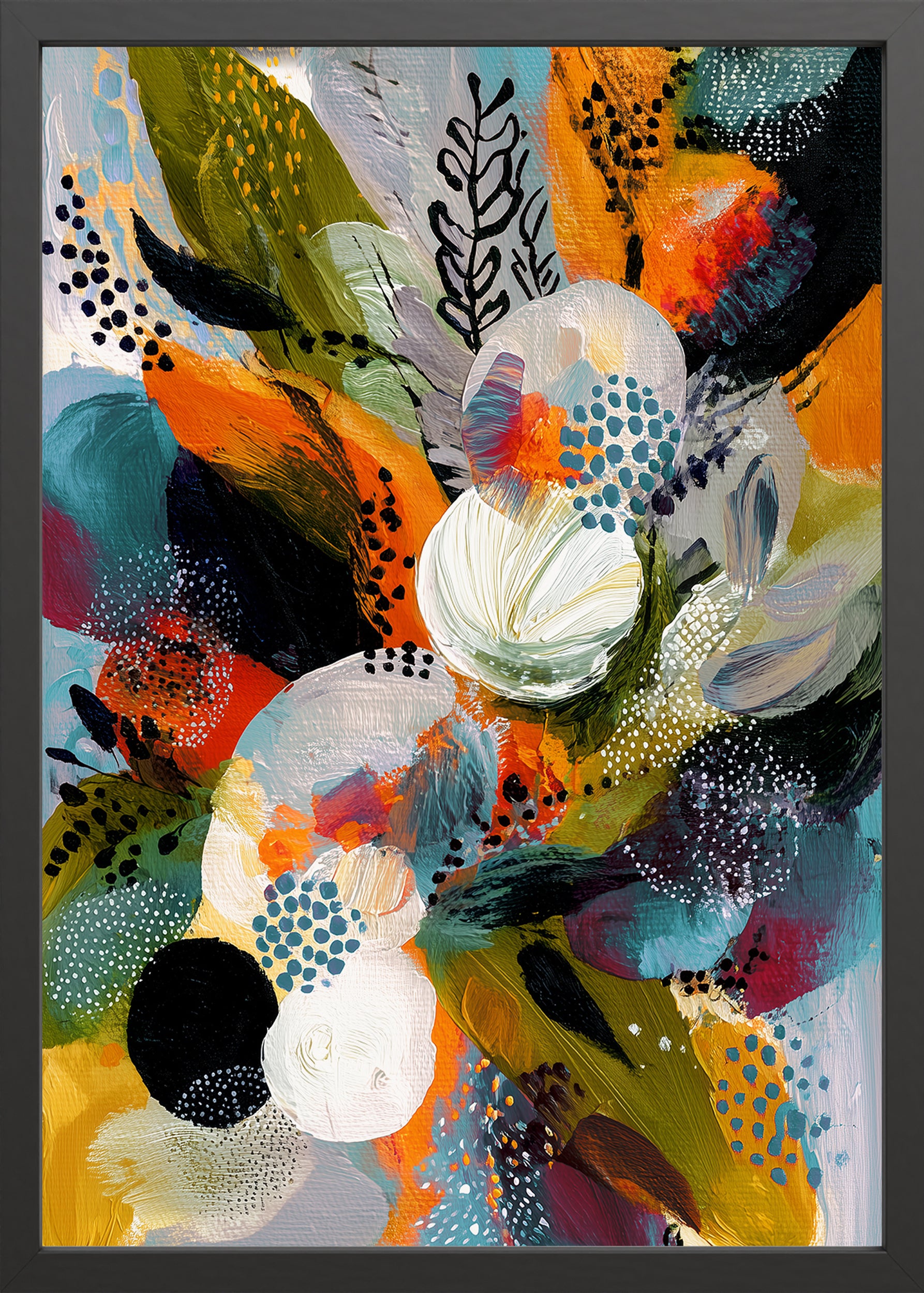 Obraz w czarnej ramie Exotic Foliage 70x50 cm