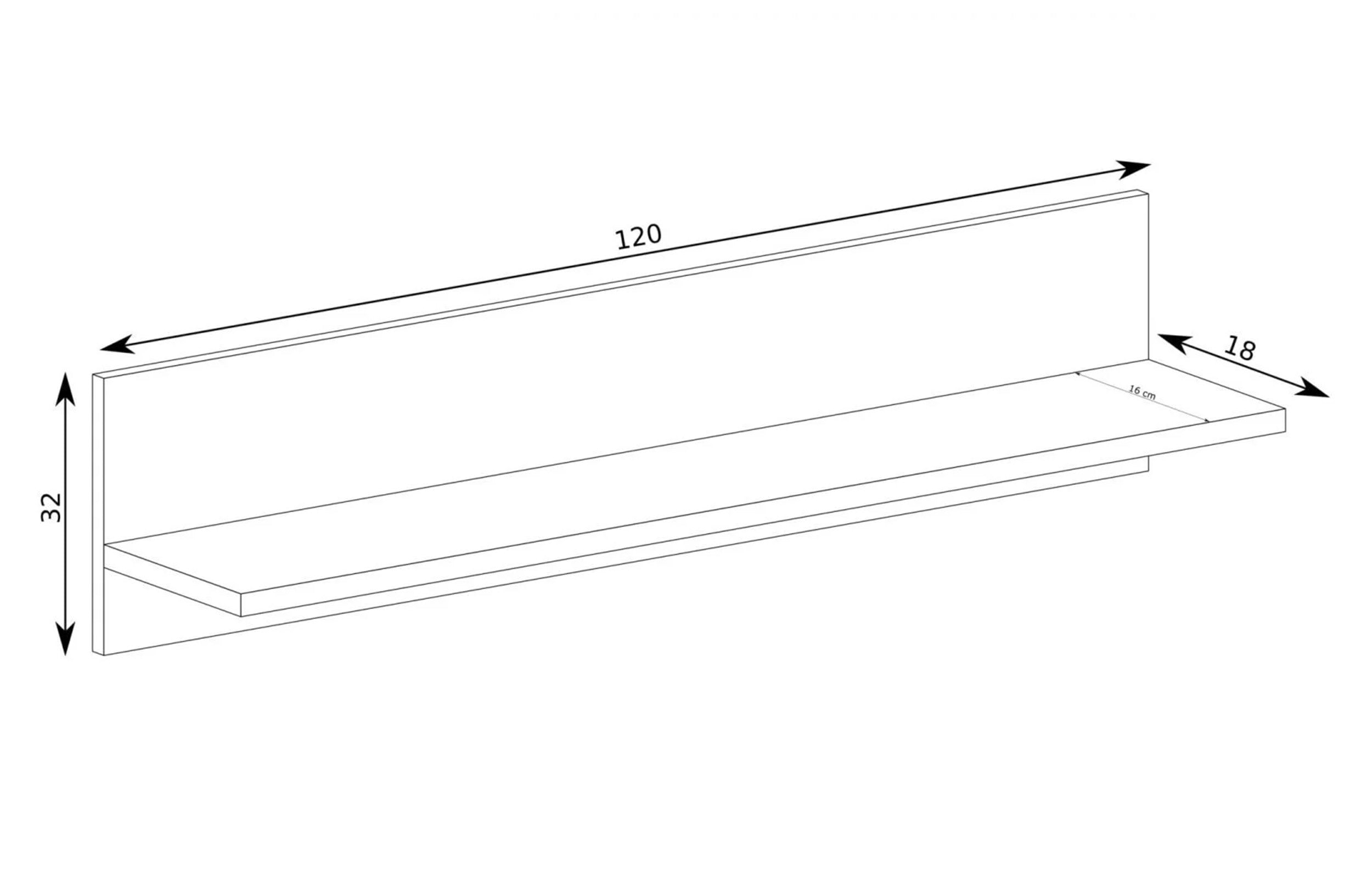 Półka wisząca Lamelia 120 cm w kolorze Artisan