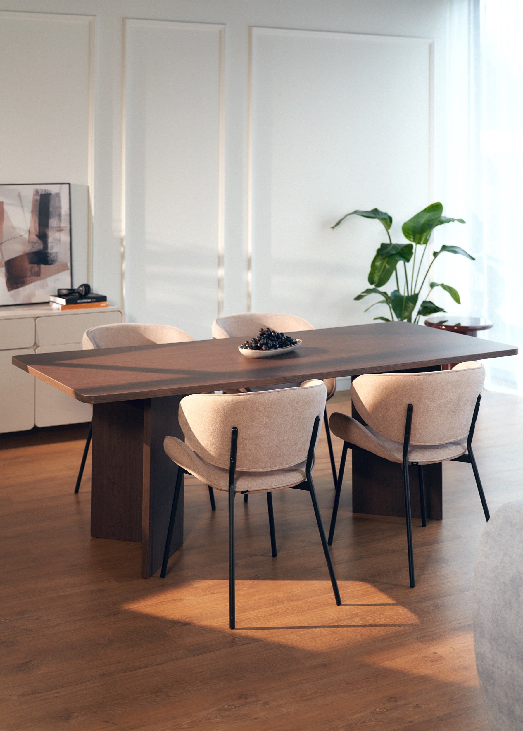 Stół do jadalni Qubeo 204x90 cm jesion prestige bronze