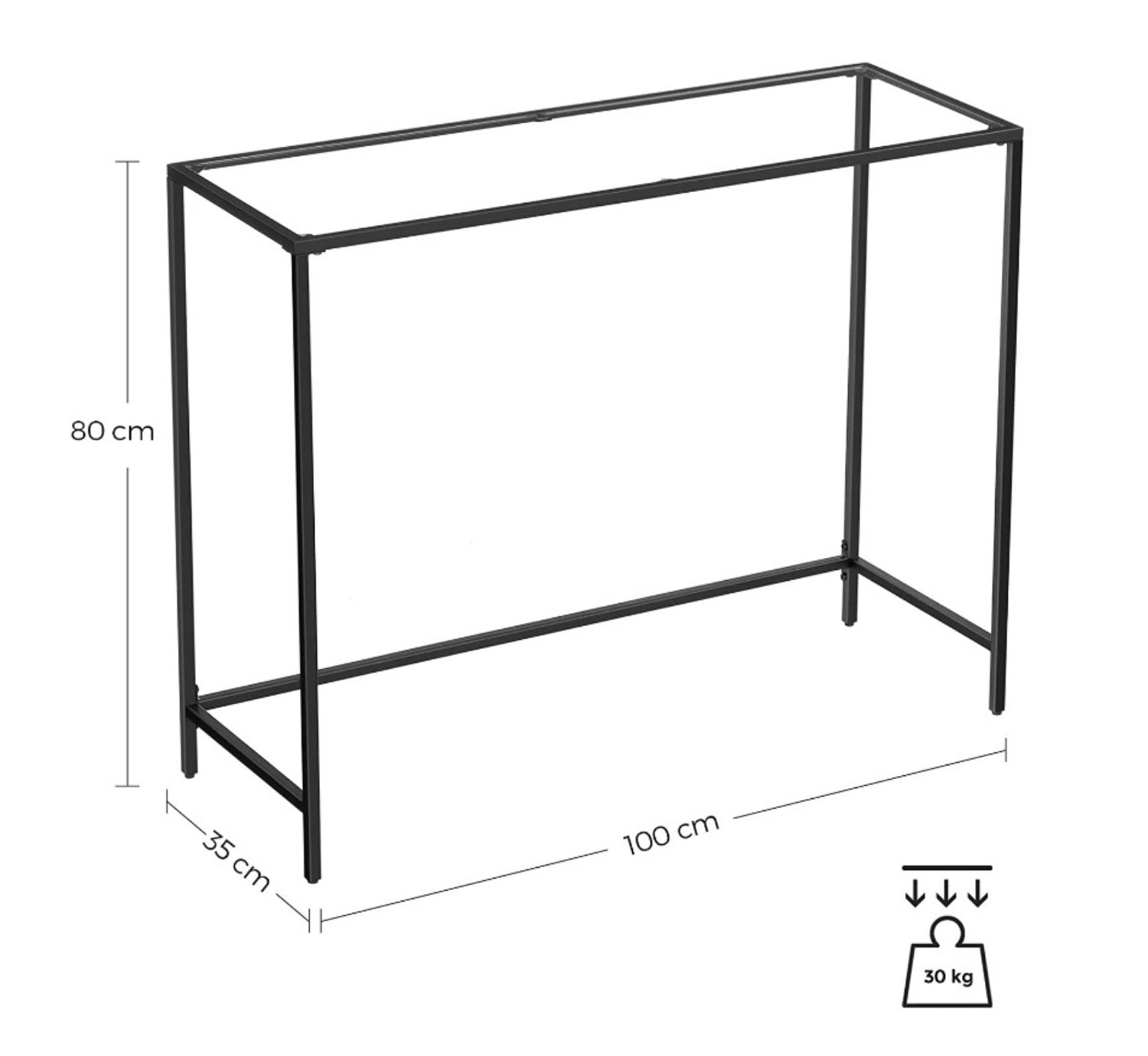 Konsola do przedpokoju Quistle 100x35 cm czarna