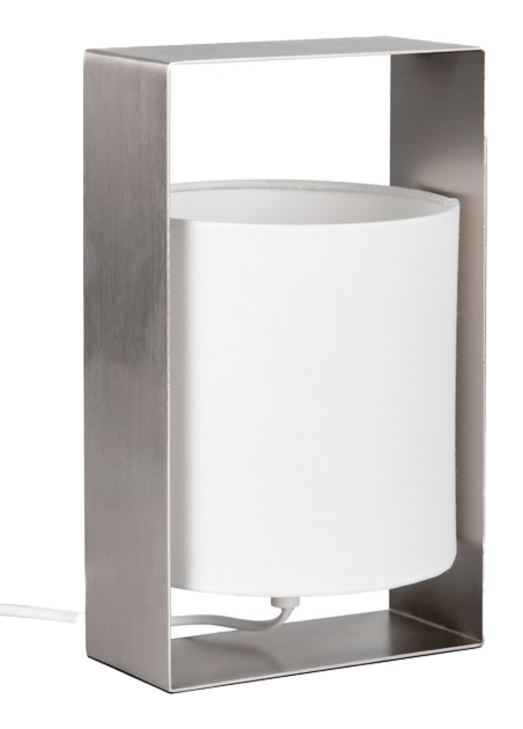 Lampa stołowa Pail biało-srebrna