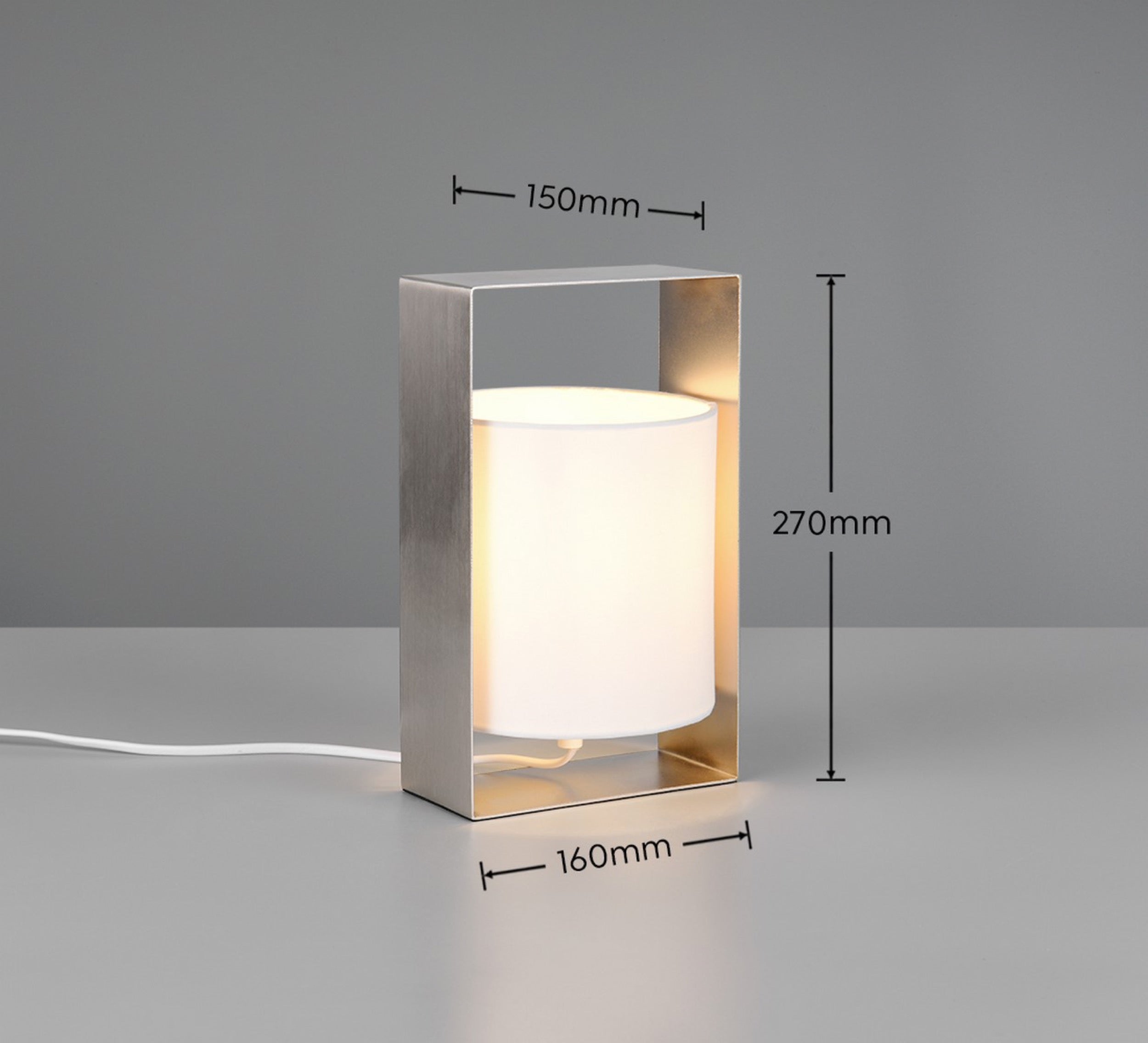 Lampa stołowa Pail biało-srebrna