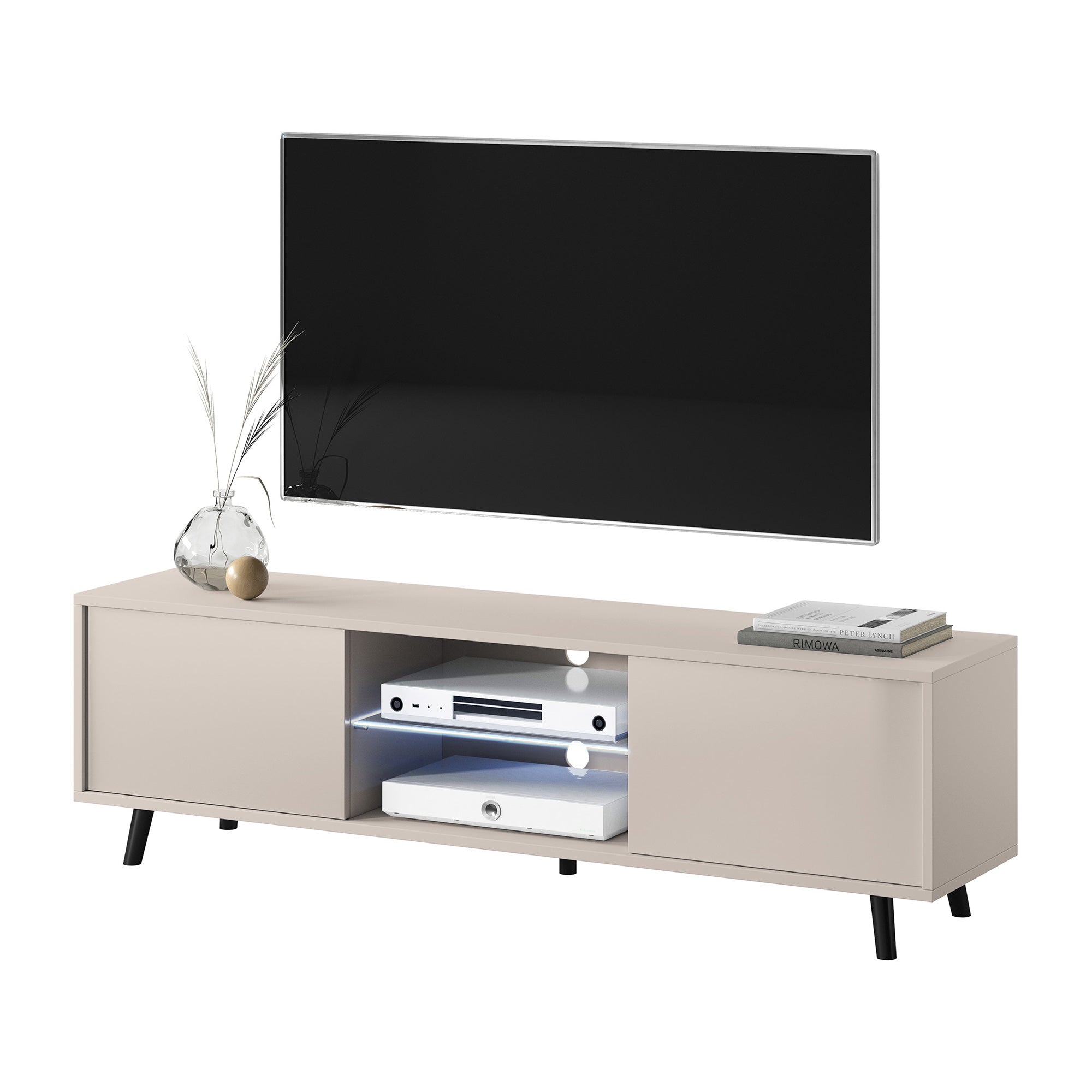 Szafka RTV Lefyr 140 cm Szary beż