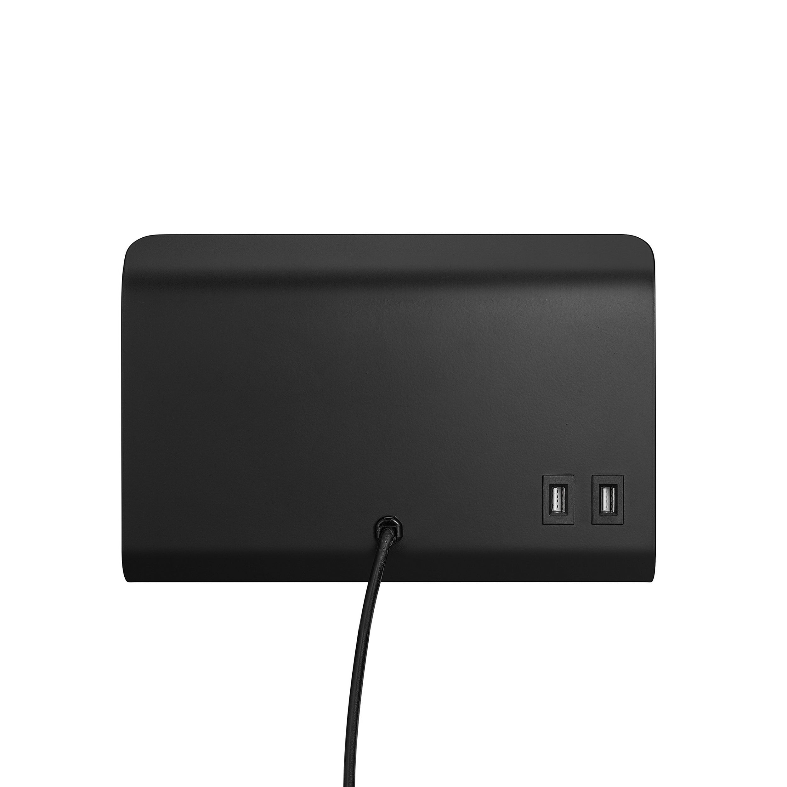 Kinkiet ścienny Roomi czarny z półką i portem USB