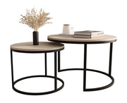 Zestaw dwóch stolików kawowych Sabello okrągłe 70 i 50 cm Kaszmir