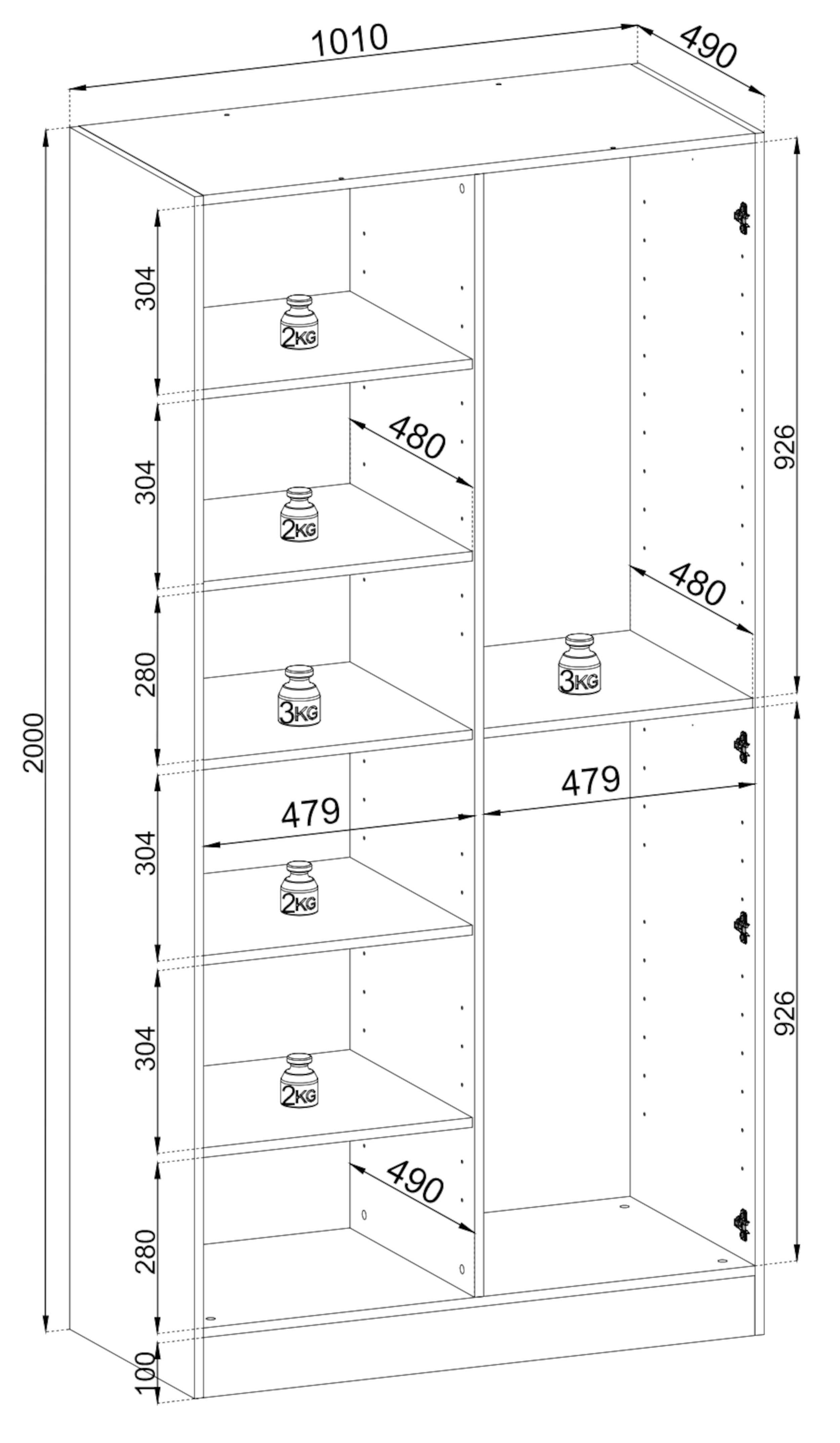 Szafa dwudrzwiowa Sandbox z ryflowanym szklanym frontem 100 cm beżowa