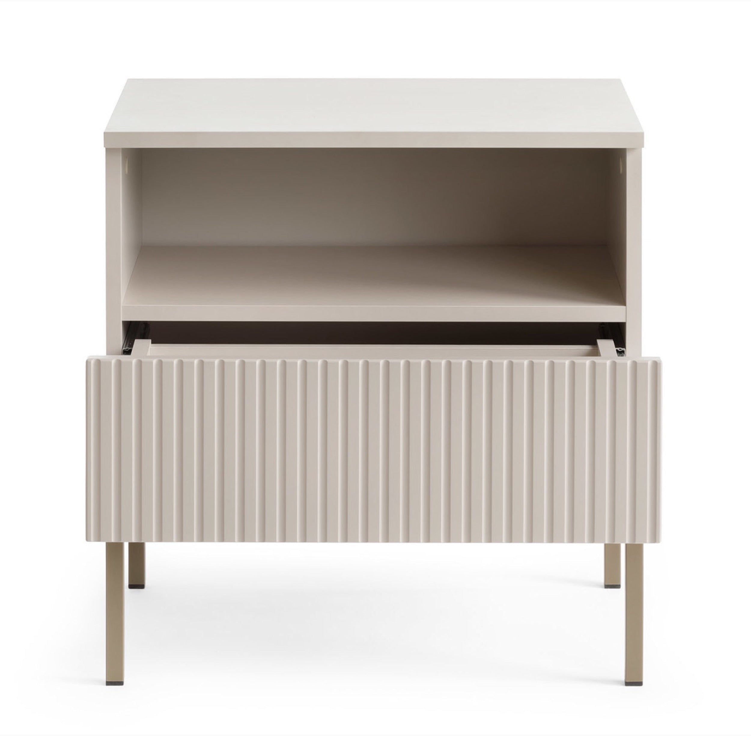 Szafka nocna Tosena z szufladą i oświetleniem LED 54 cm Kaszmir