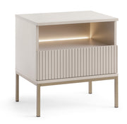 Szafka nocna Tosena z szufladą i oświetleniem LED 54 cm Kaszmir