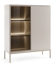 Witryna Tosena dwudrzwiowa z oświetleniem LED 104 cm Kaszmir