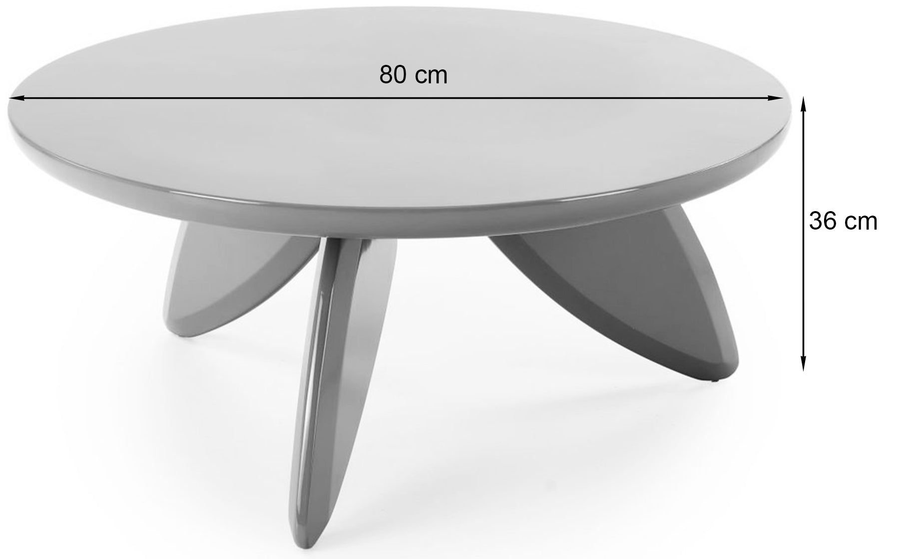 Stolik kawowy Soraya okrągły 80 cm jasnoniebieski lakierowany