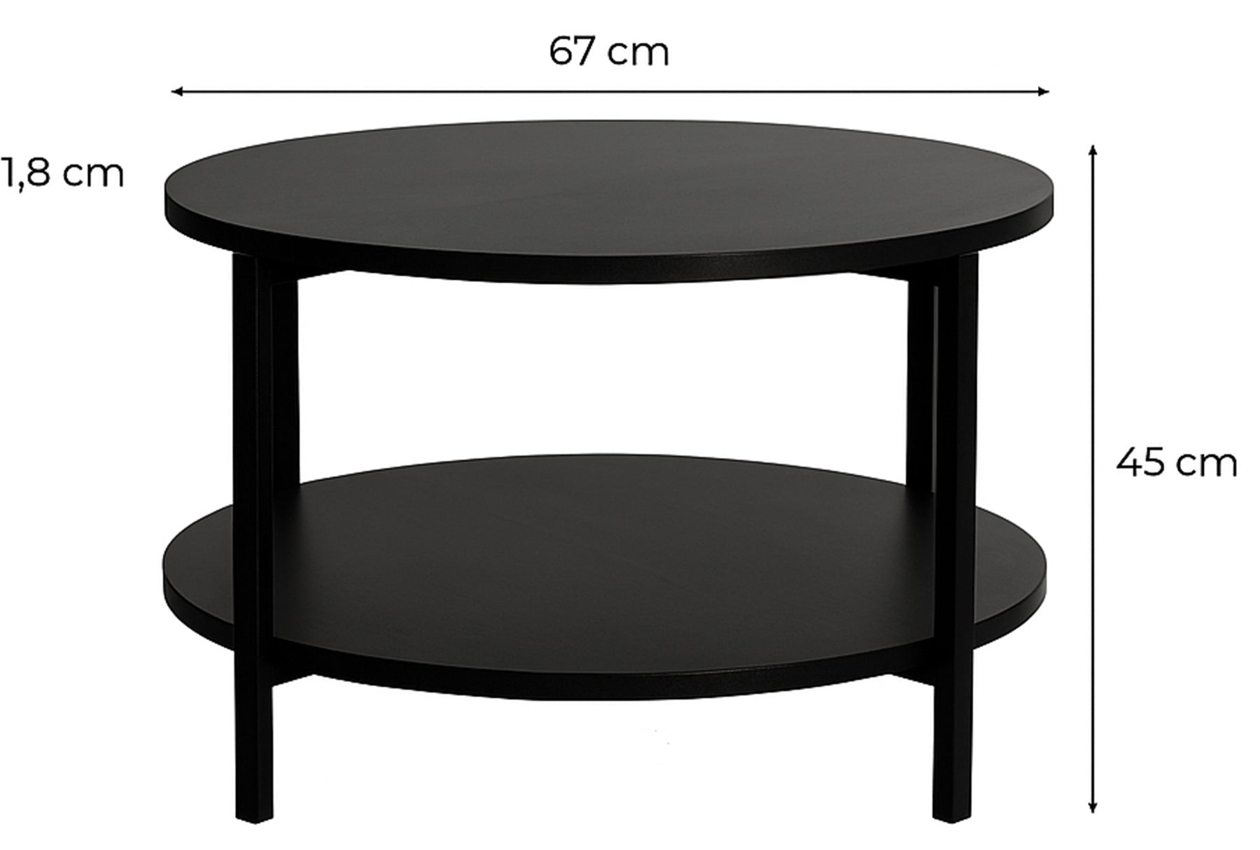 Stolik kawowy Tavello okragły 67 cm kaszmir z półką