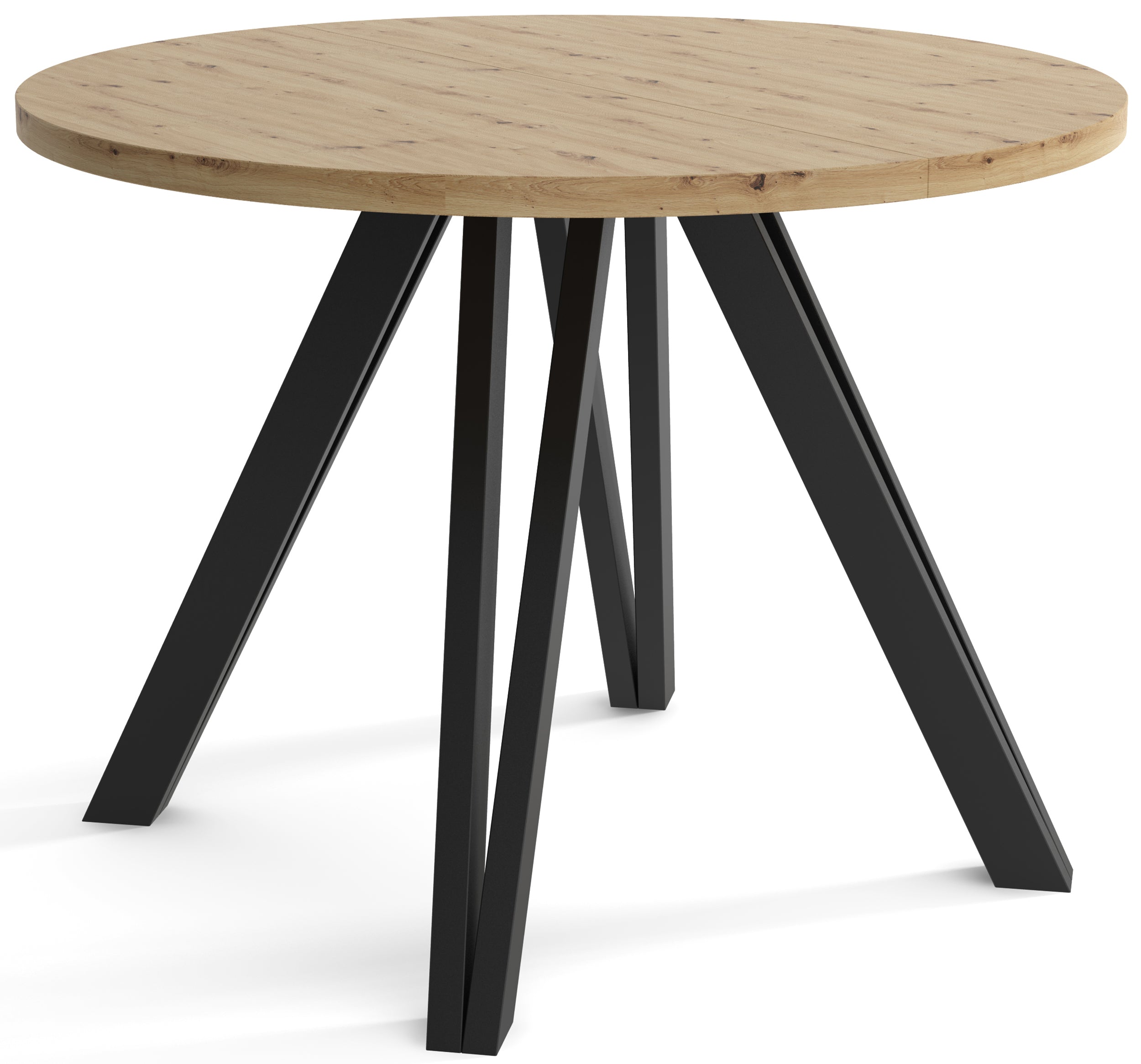 Stół rozkładany do jadalni Nuuvel 100-180x100 cm dąb artisan z czarnymi nogami hairpin