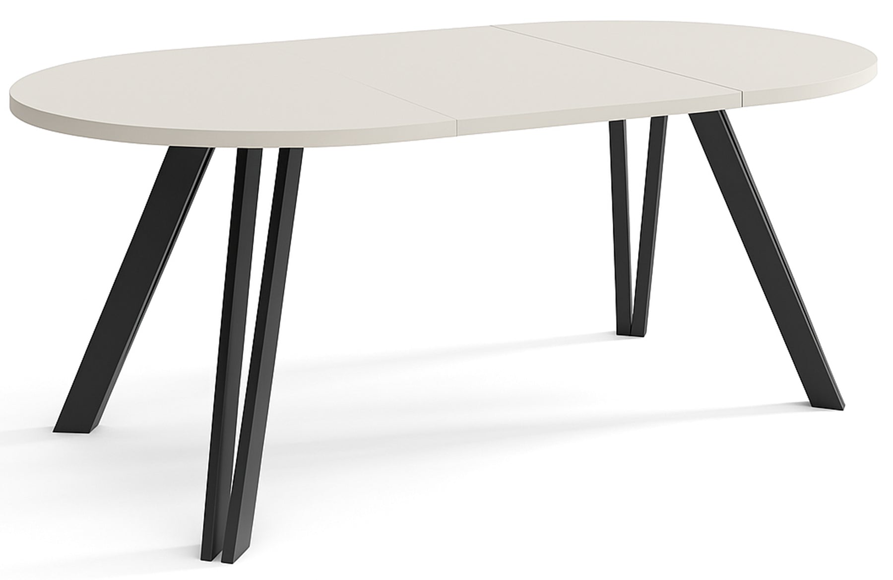 Stół rozkładany do jadalni Nuuvel 100-180x100 cm kaszmir z czarnymi nogami hairpin