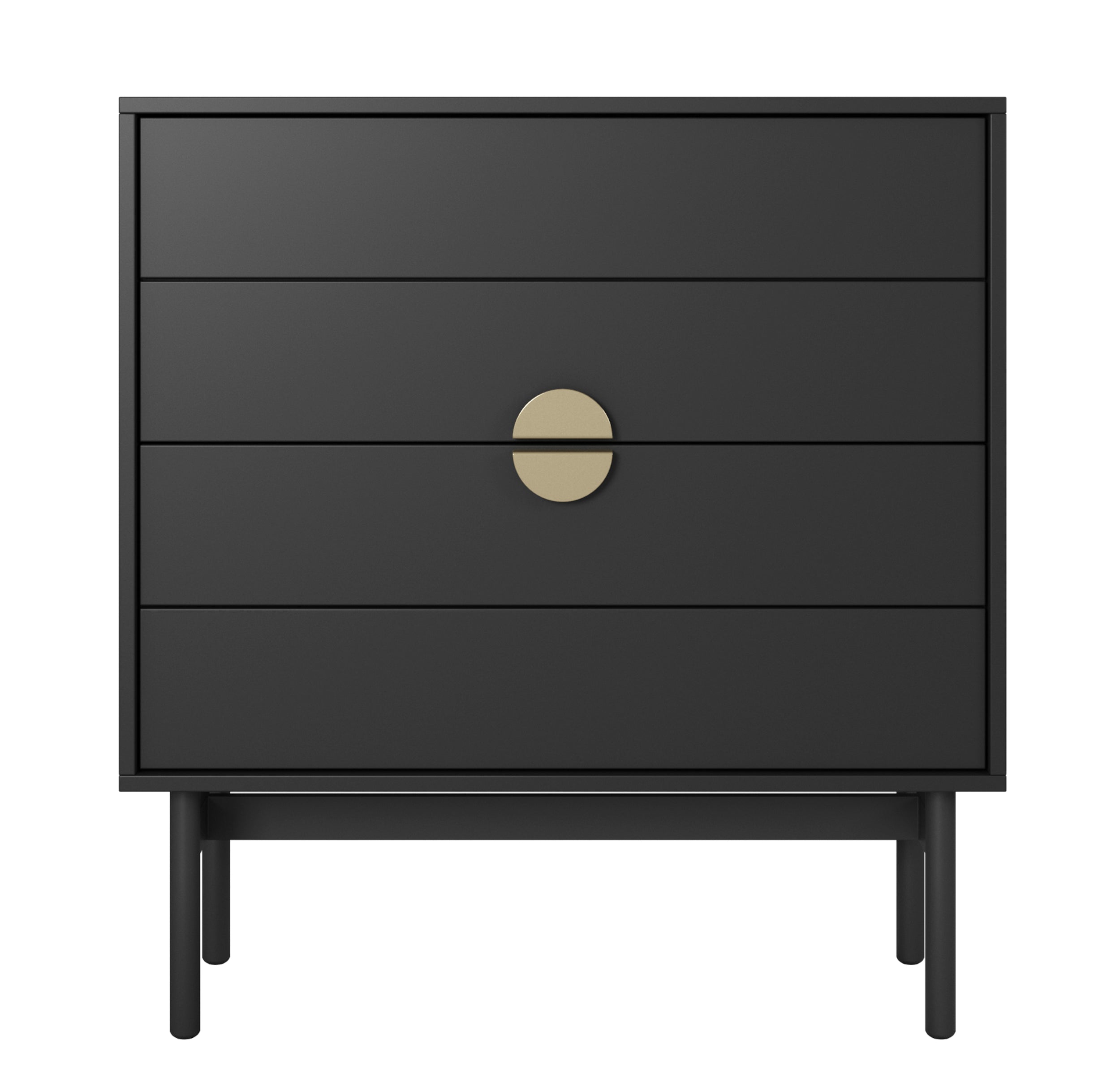 Komoda Stoon z czterema szufladami 85 cm Czarna
