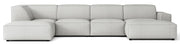 Narożnik modułowy Sellmo U-kształtny duży z pufą lewostronny jasnoszary szenil hydrofobowy