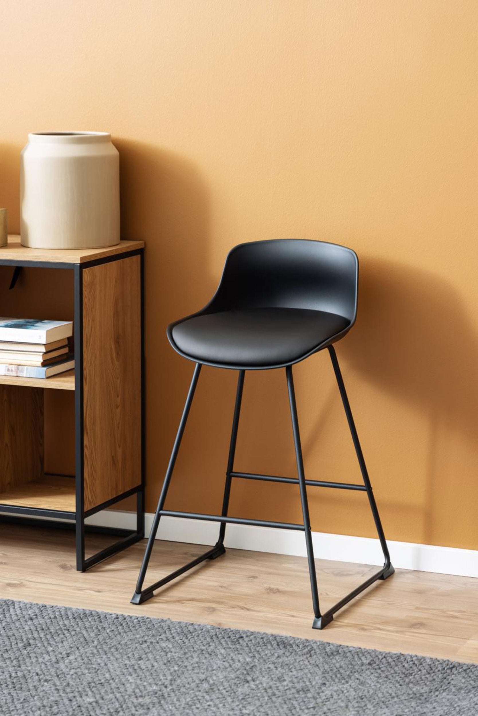 Hoker Schino podstawa 60 cm czarna ekoskóra