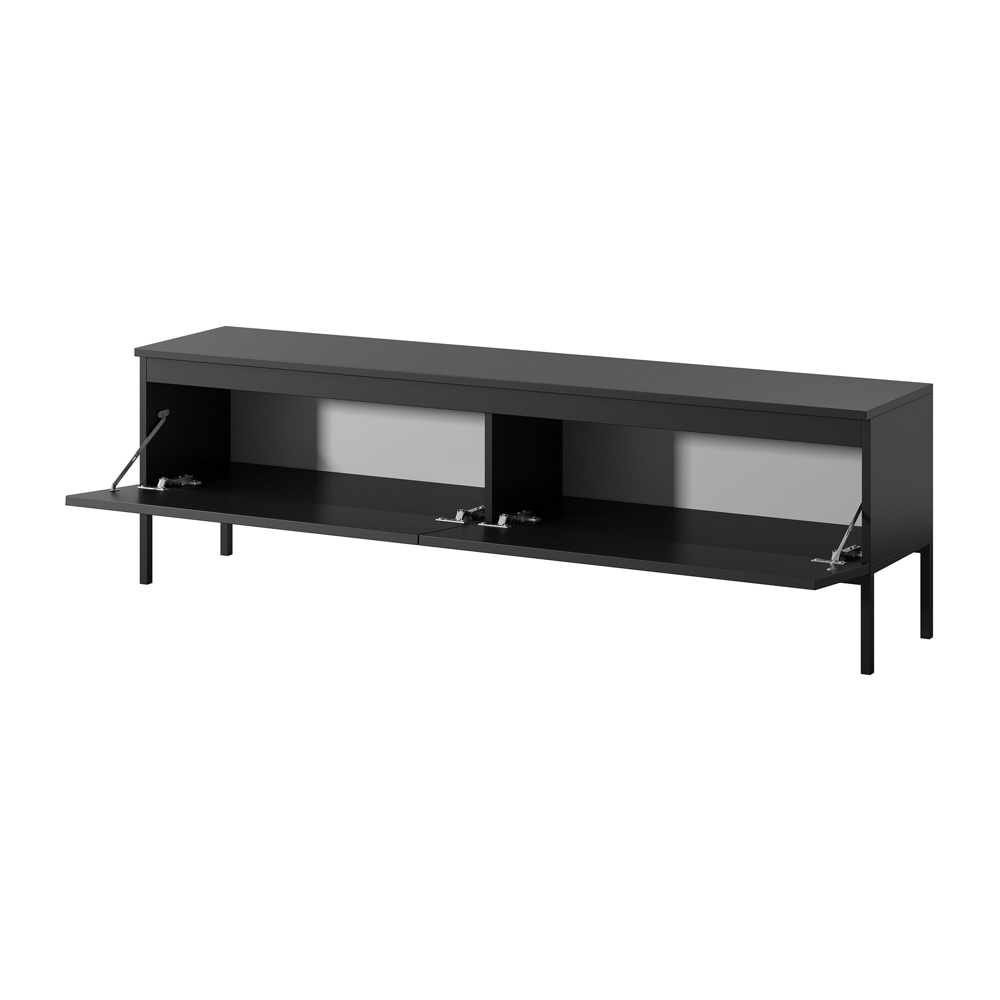 Szafka RTV Bemmi 150 cm czarna z czarnymi nogami