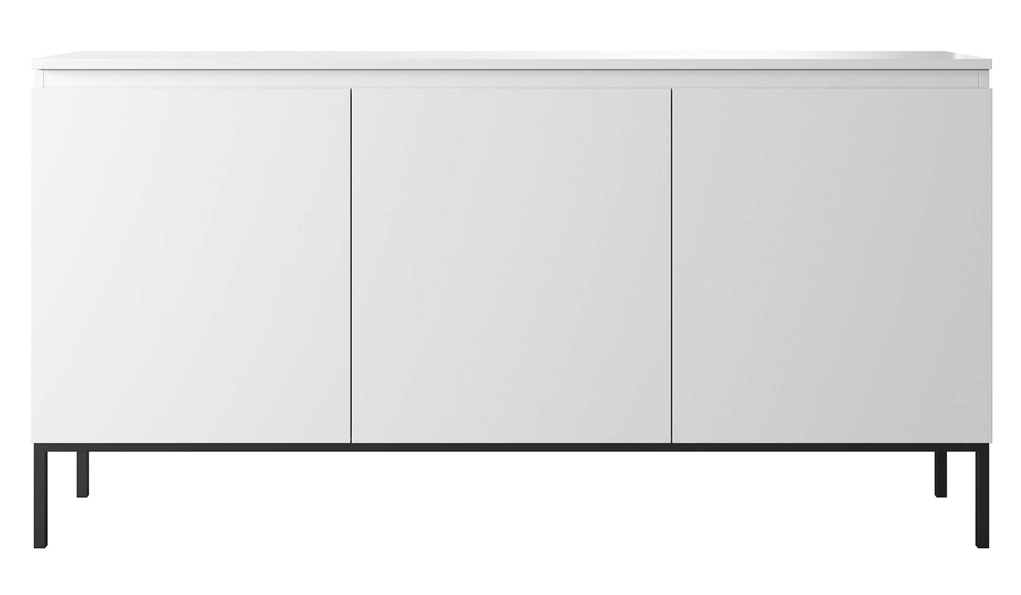 Komoda trzydrzwiowa Bemmi 150 cm biała z czarnymi nogami