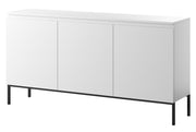 Komoda trzydrzwiowa Bemmi 150 cm biała z czarnymi nogami