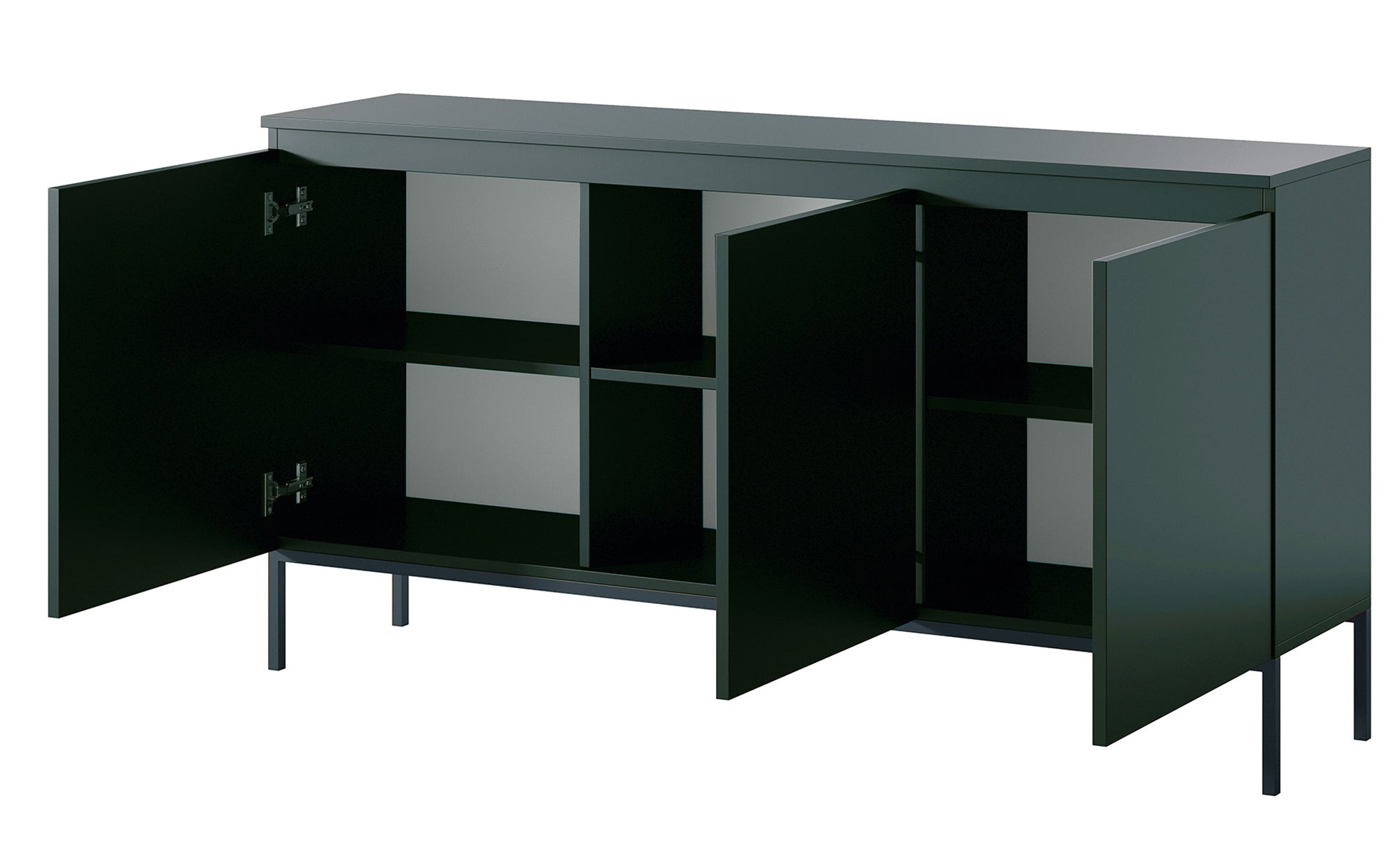 Komoda trzydrzwiowa Bemmi 150 cm Ciemnozielony