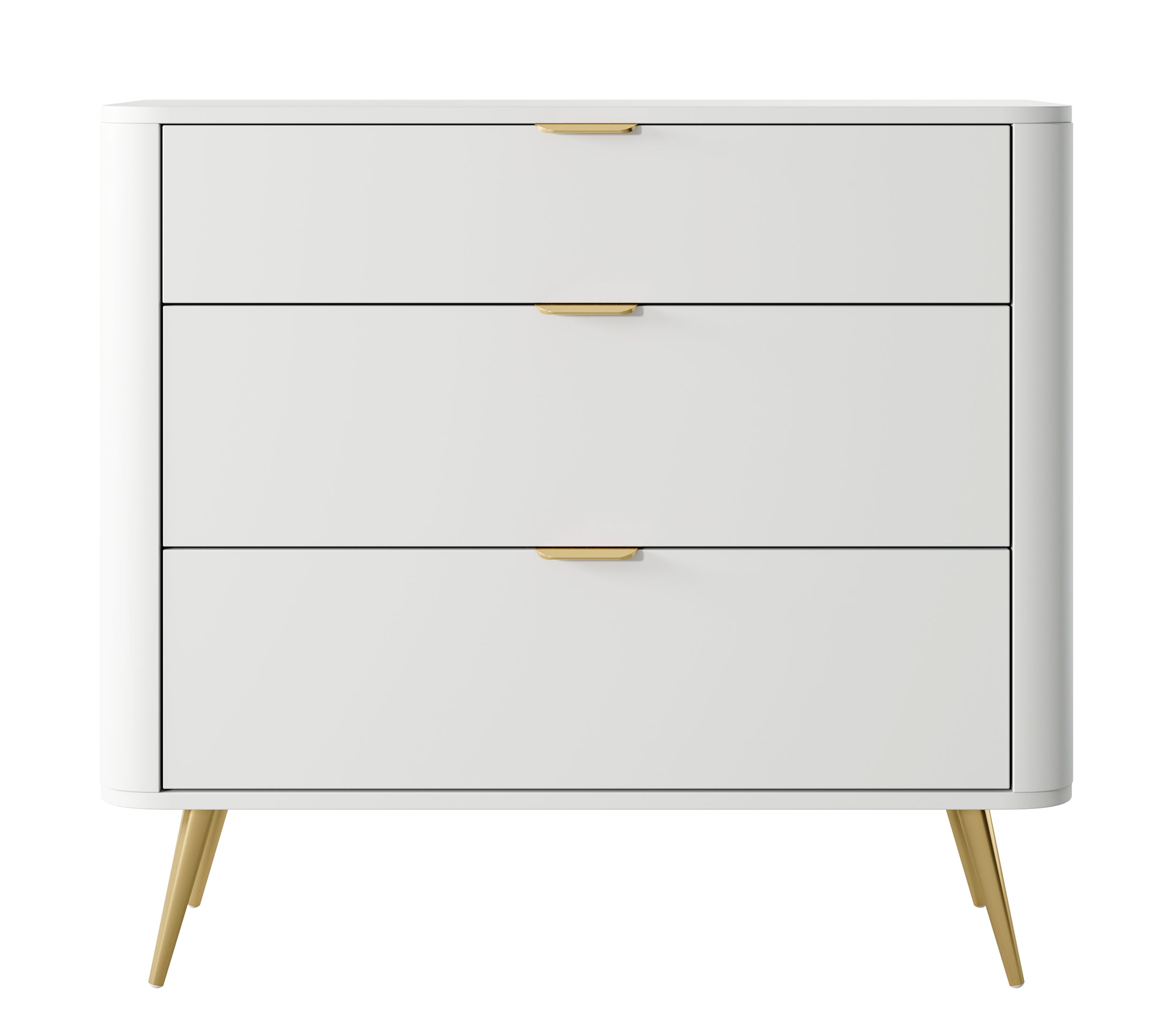 Komoda Oval z trzema szufladami 92 cm Biała