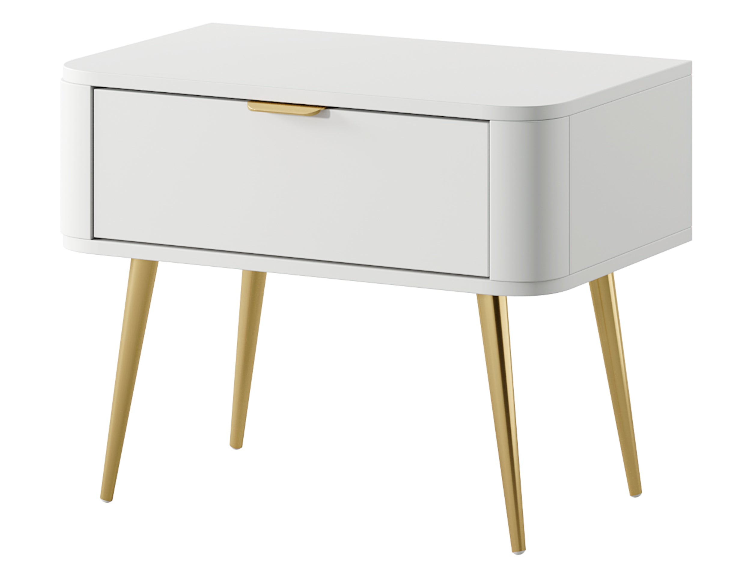 Szafka nocna Oval z szufladą 63 cm Biała
