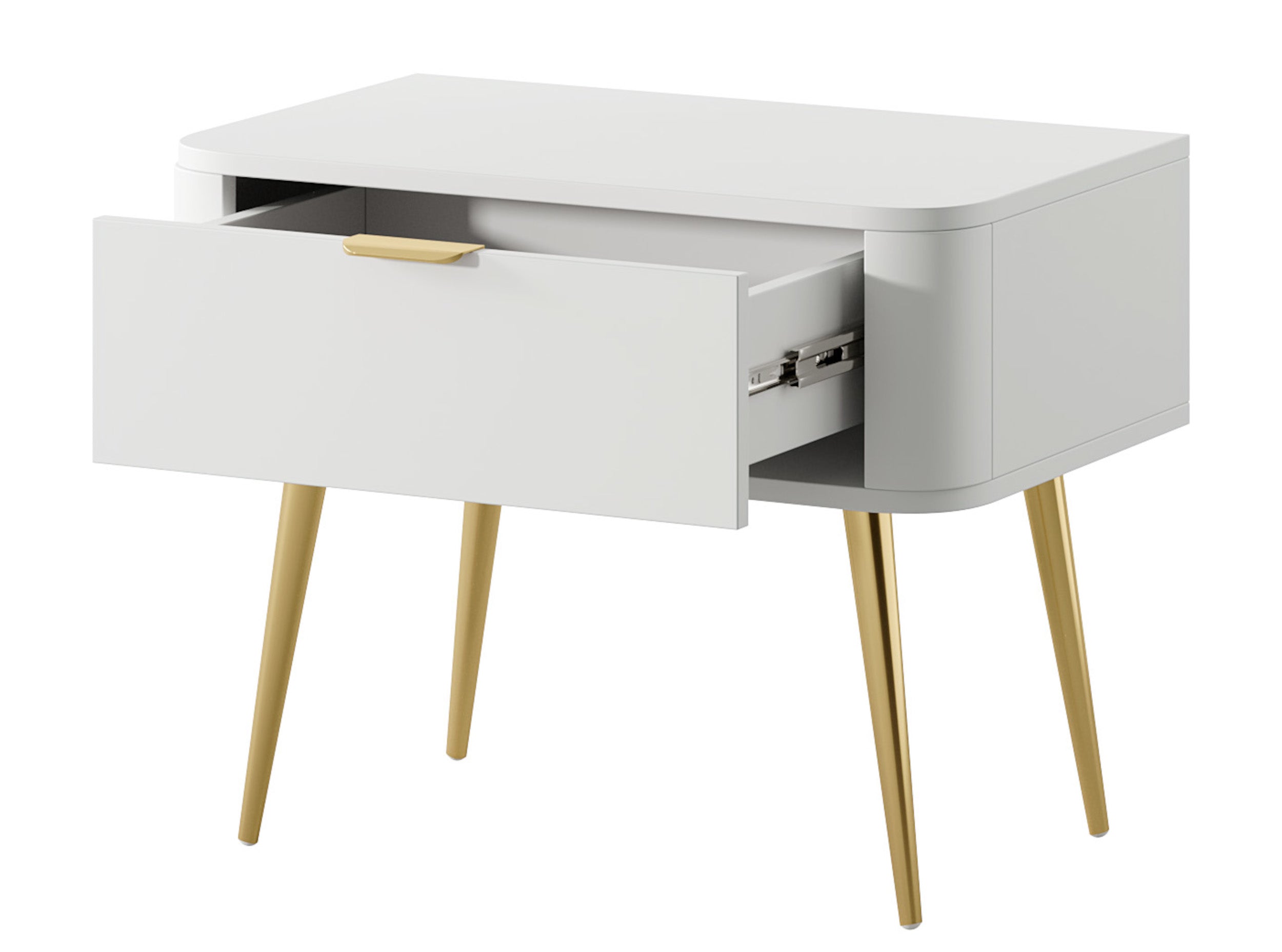 Szafka nocna Oval z szufladą 63 cm Biała