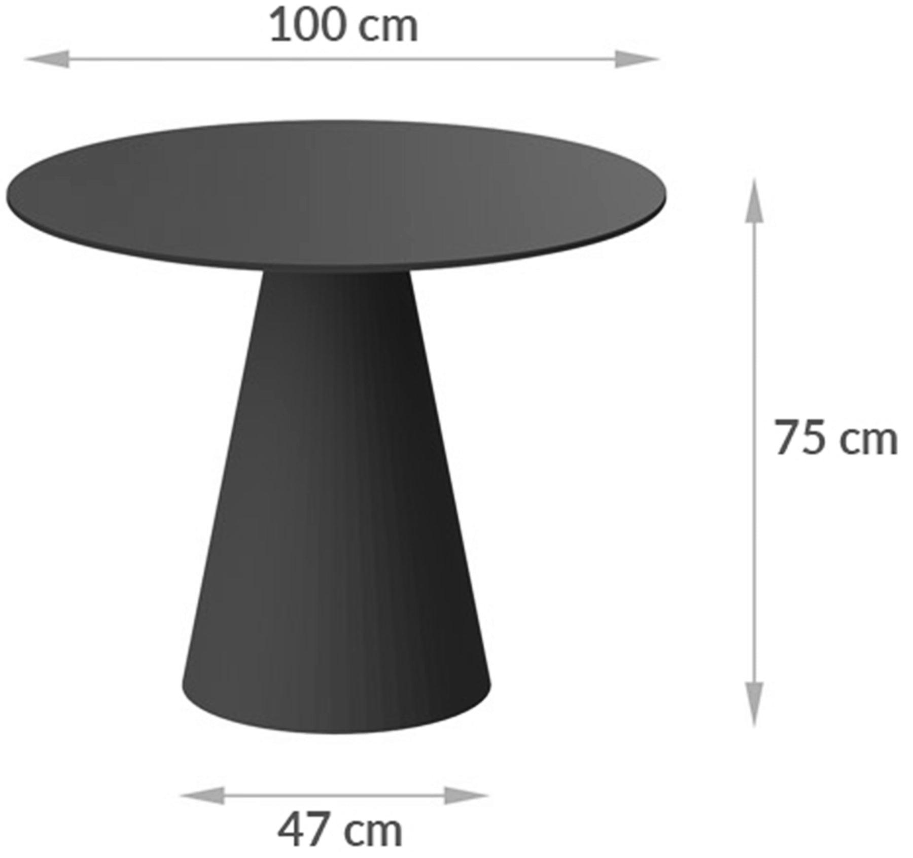 Stół okrągły do jadalni Ablivity 100 cm granatowy mat