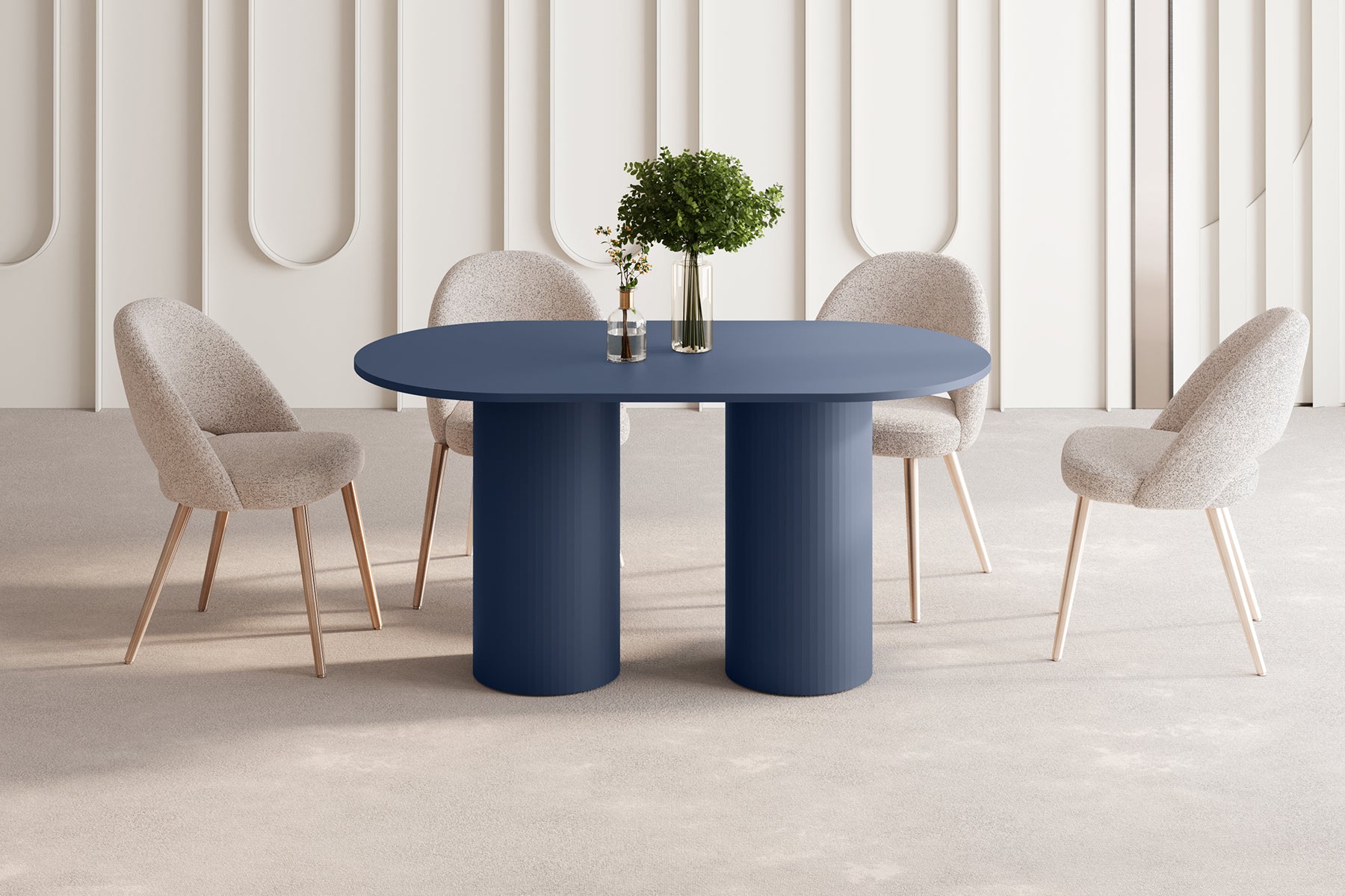 Stół do jadalni Bituate 150x80 cm granatowy mat