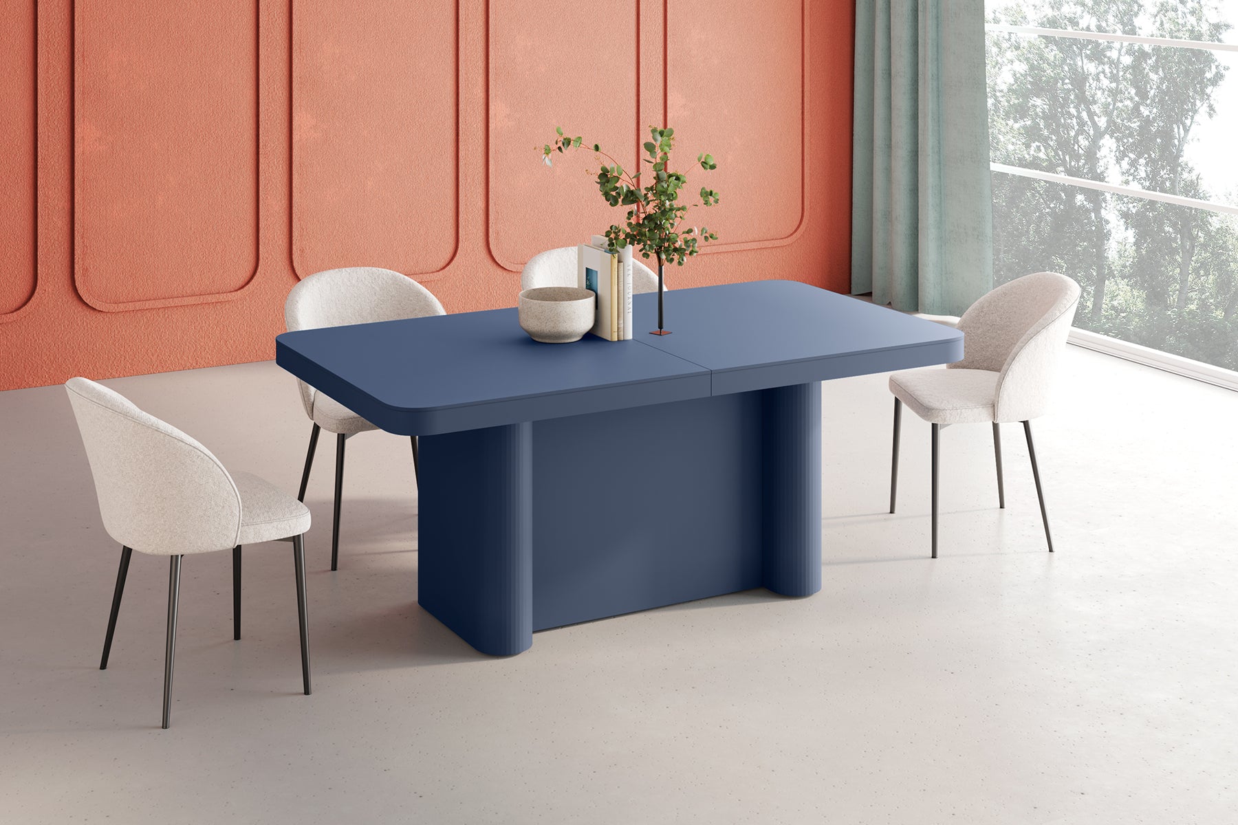 Stół rozkładany Dictivve 160-412x100 cm granatowy mat