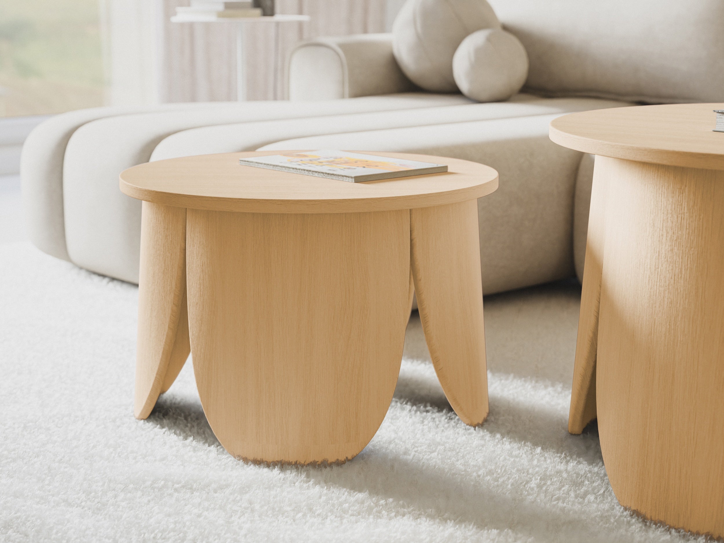 Stolik kawowy okrągły Vivially średnica 60 cm dąb naturalny