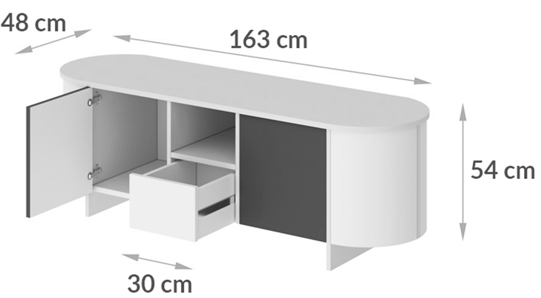 Szafka RTV dwudrzwiowa Camplia z jedną szufladą 163 cm zielony mat