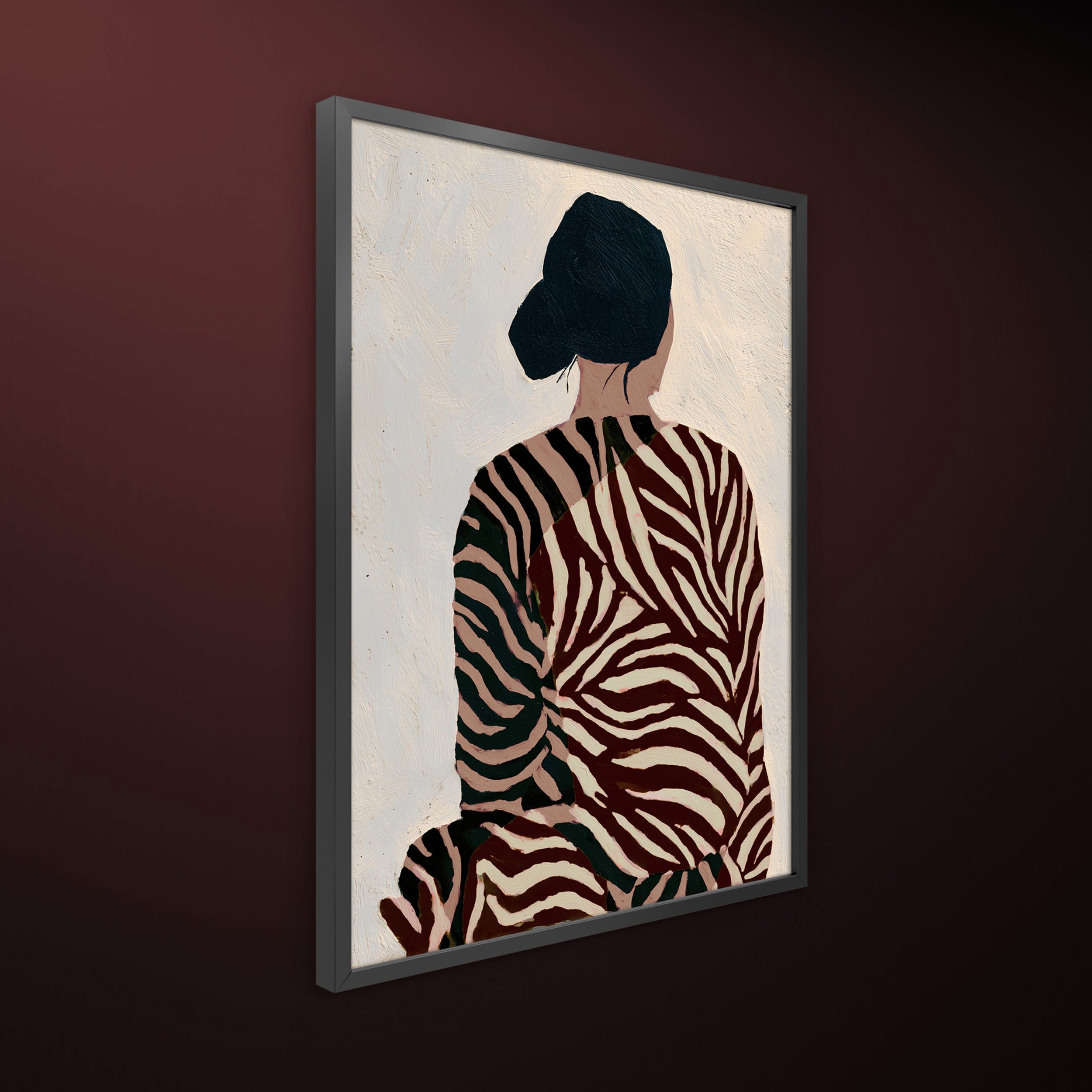 Obraz w czarnej ramie Striped Robe 70x50 cm