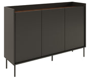 Komoda trzydrzwiowa Tovi 140 cm czarny/orzech wisconsin