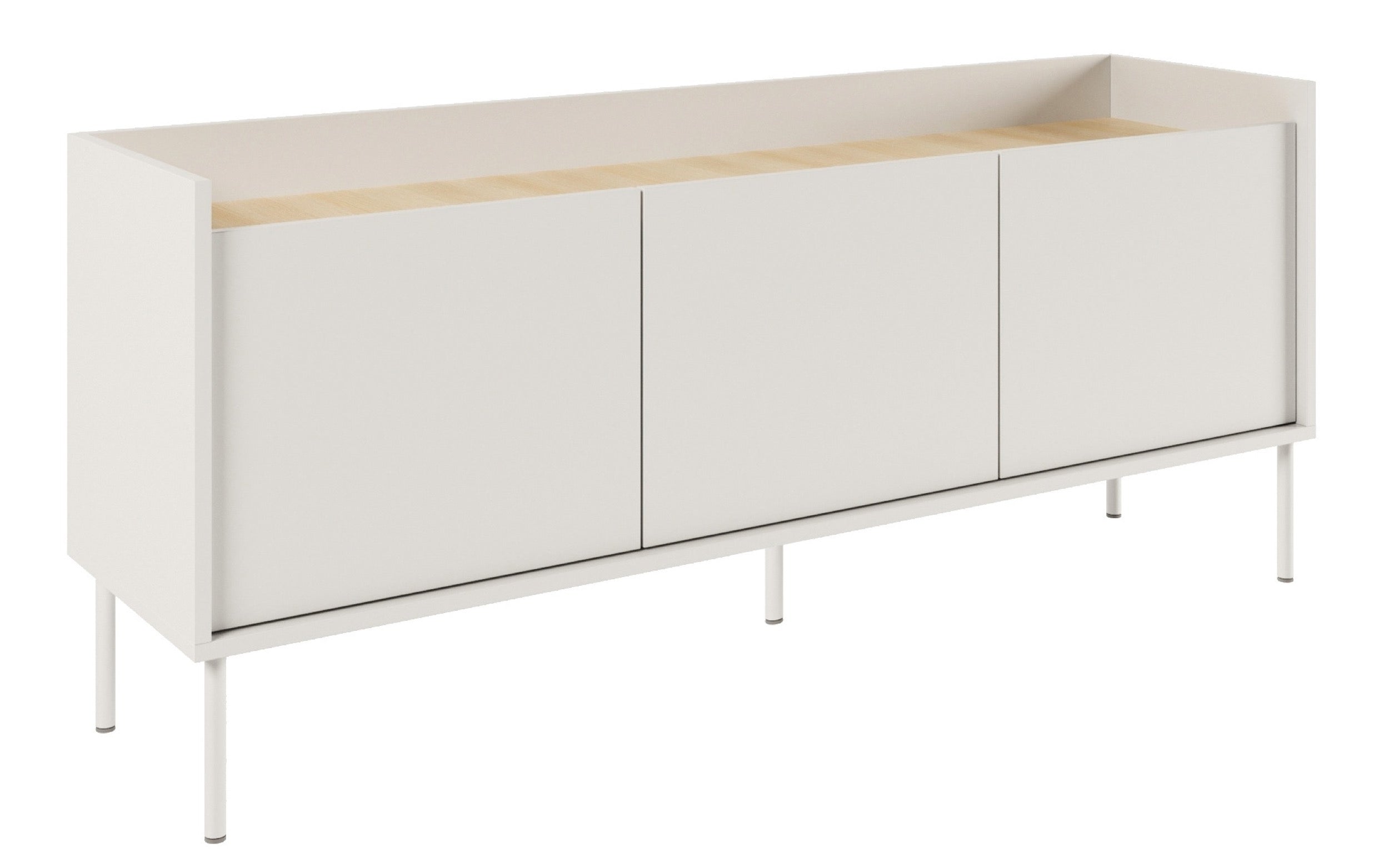 Szafka RTV Tovi trzydrzwiowa 140 cm biała/dąb lindberg