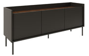 Szafka RTV Tovi trzydrzwiowa 140 cm czarny/orzech wisconsin