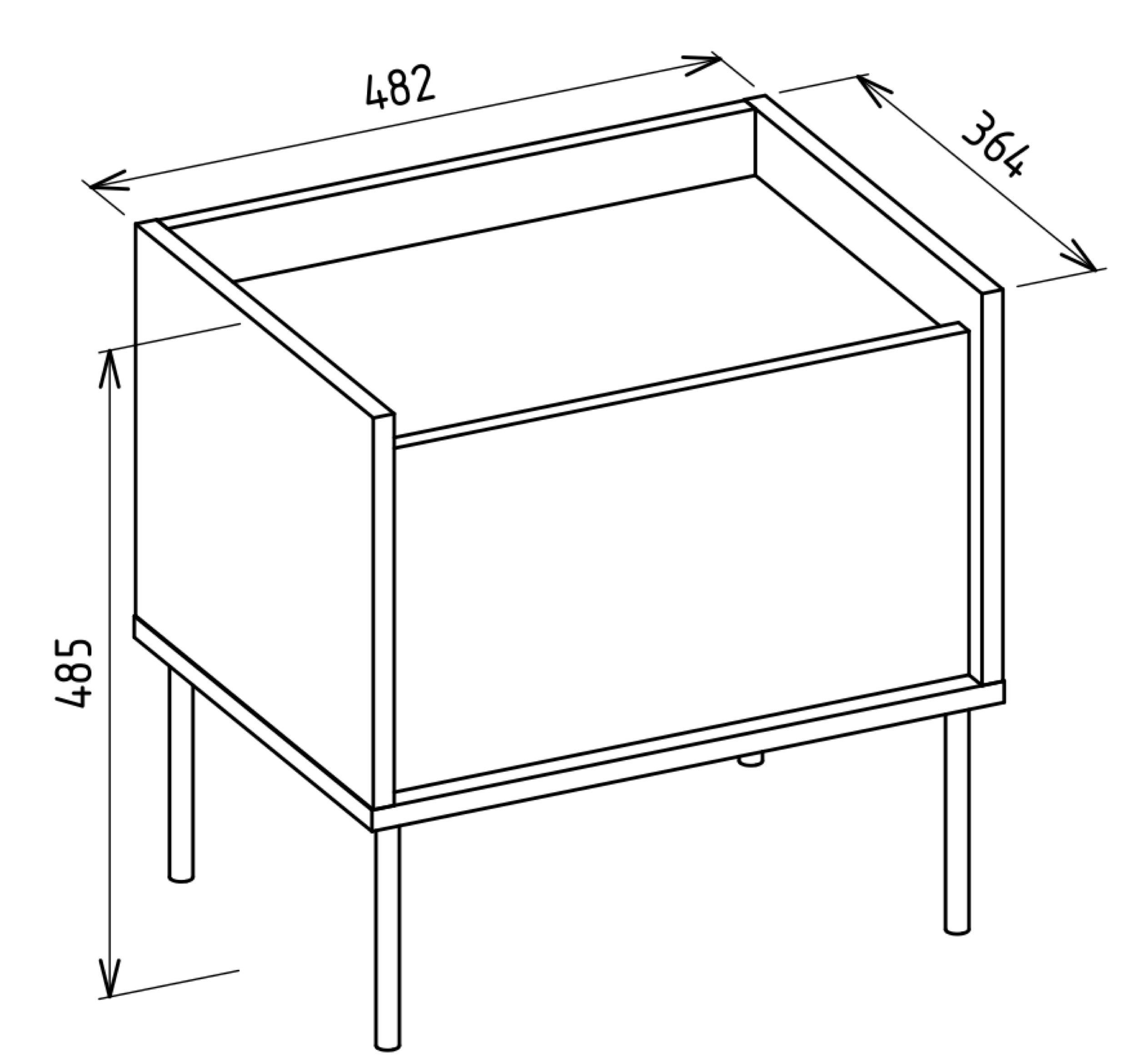 Szafka nocna Tovi jednodrzwiowa 50 cm biała/dąb lindberg
