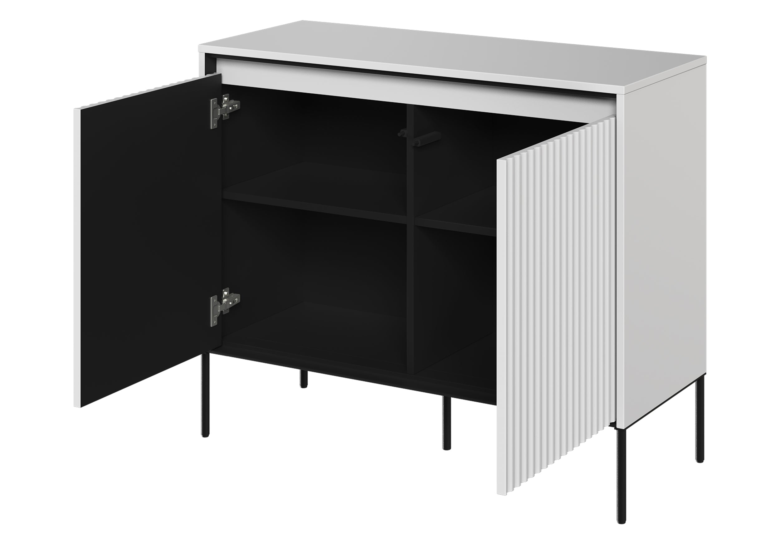 Komoda dwudrzwiowa Trend 98 cm z LED Biała