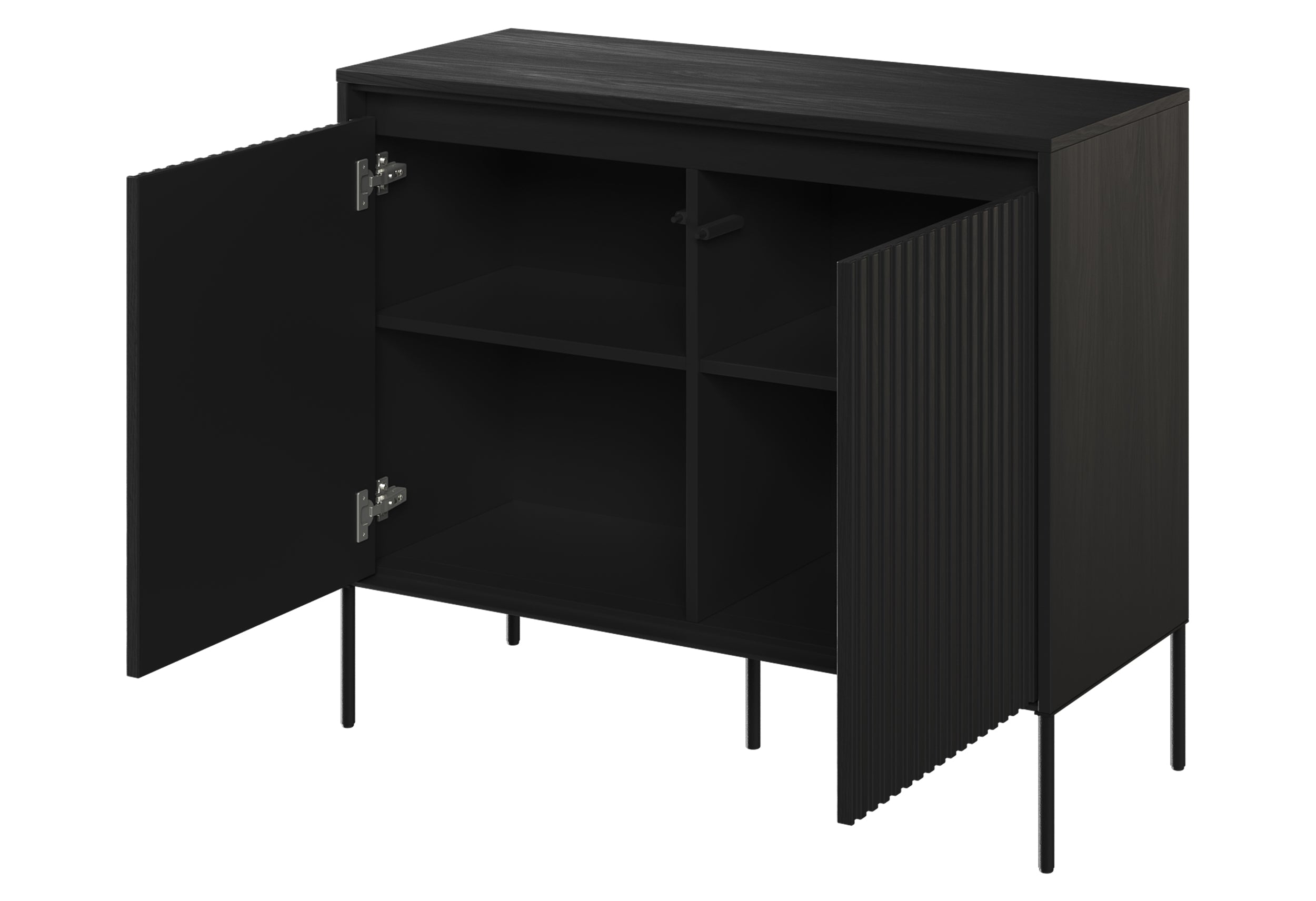 Komoda dwudrzwiowa Trend 98 cm z LED Czarna