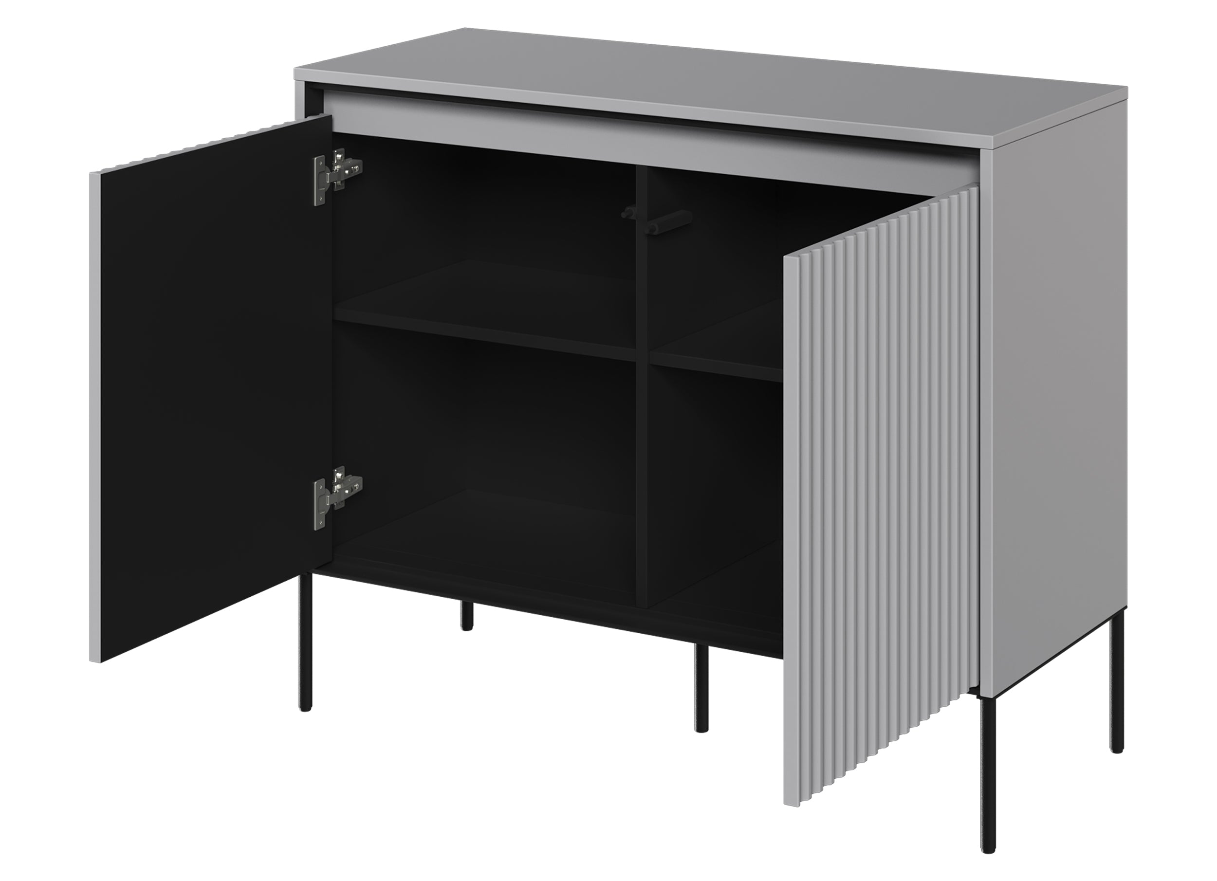 Komoda dwudrzwiowa Trend 98 cm z LED Szara