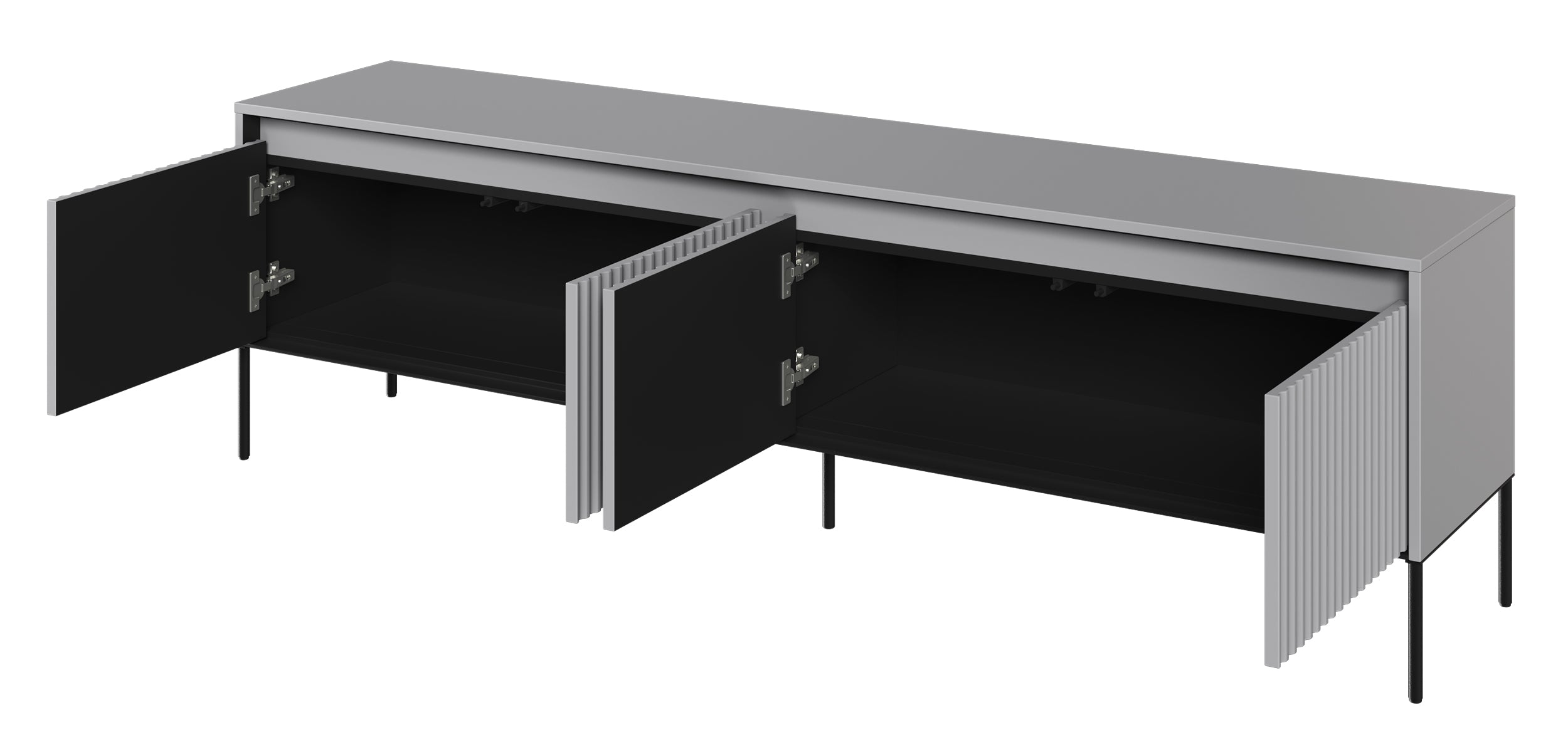 Szafka RTV Trend 193 cm z LED Szara