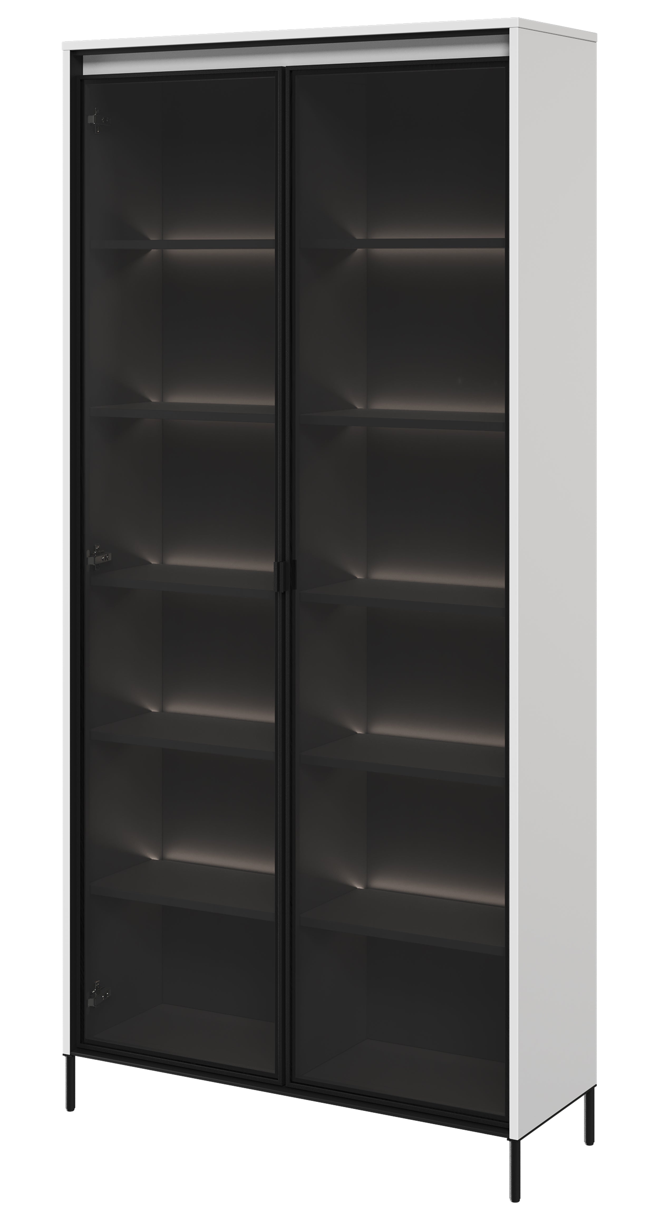 Witryna dwudrzwiowa Trend 92 cm z LED Biała