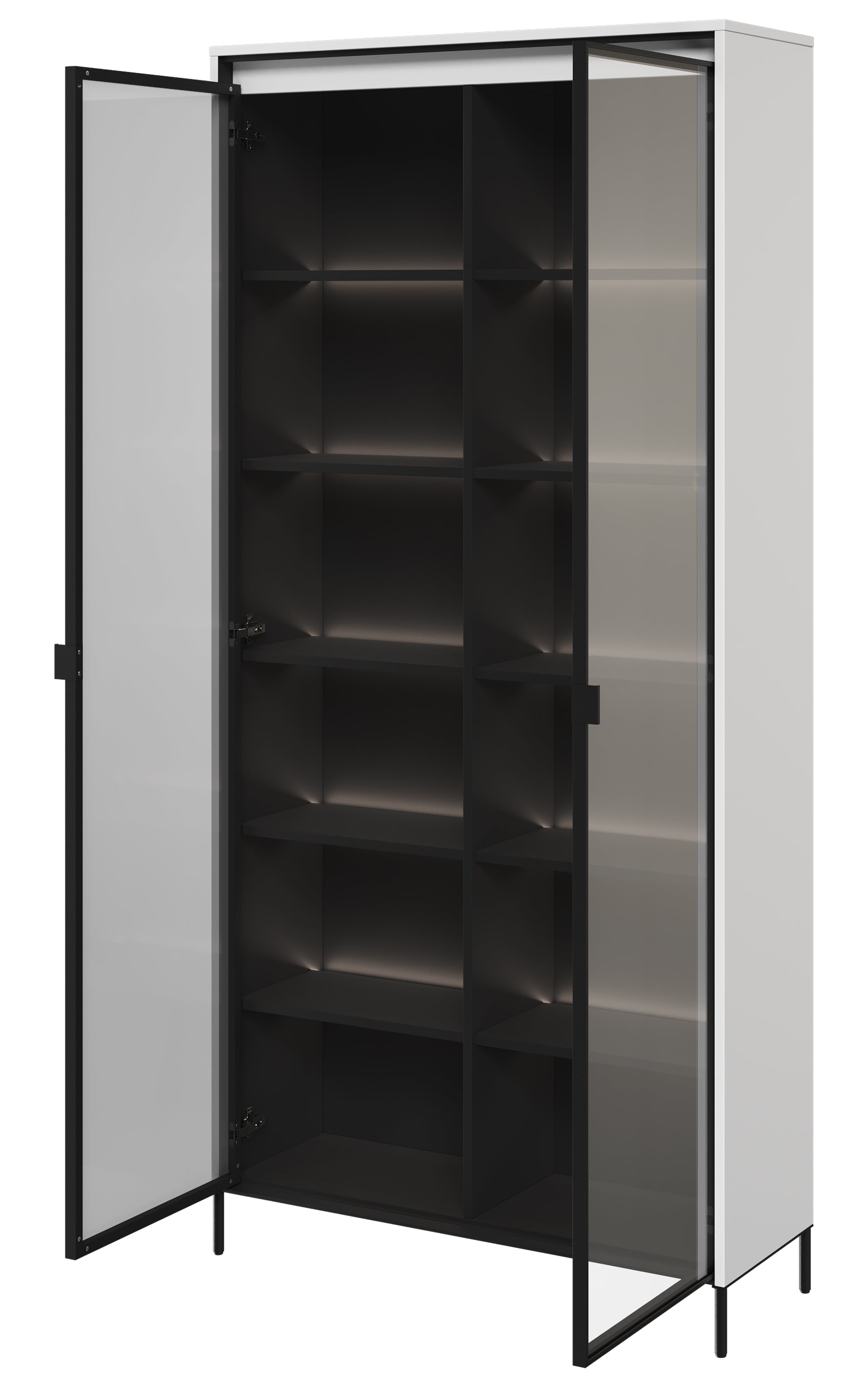 Witryna dwudrzwiowa Trend 92 cm z LED Biała