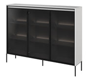 Witryna trzydrzwiowa Trend 150 cm z LED Biała