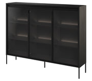Witryna trzydrzwiowa Trend 150 cm z LED Czarna