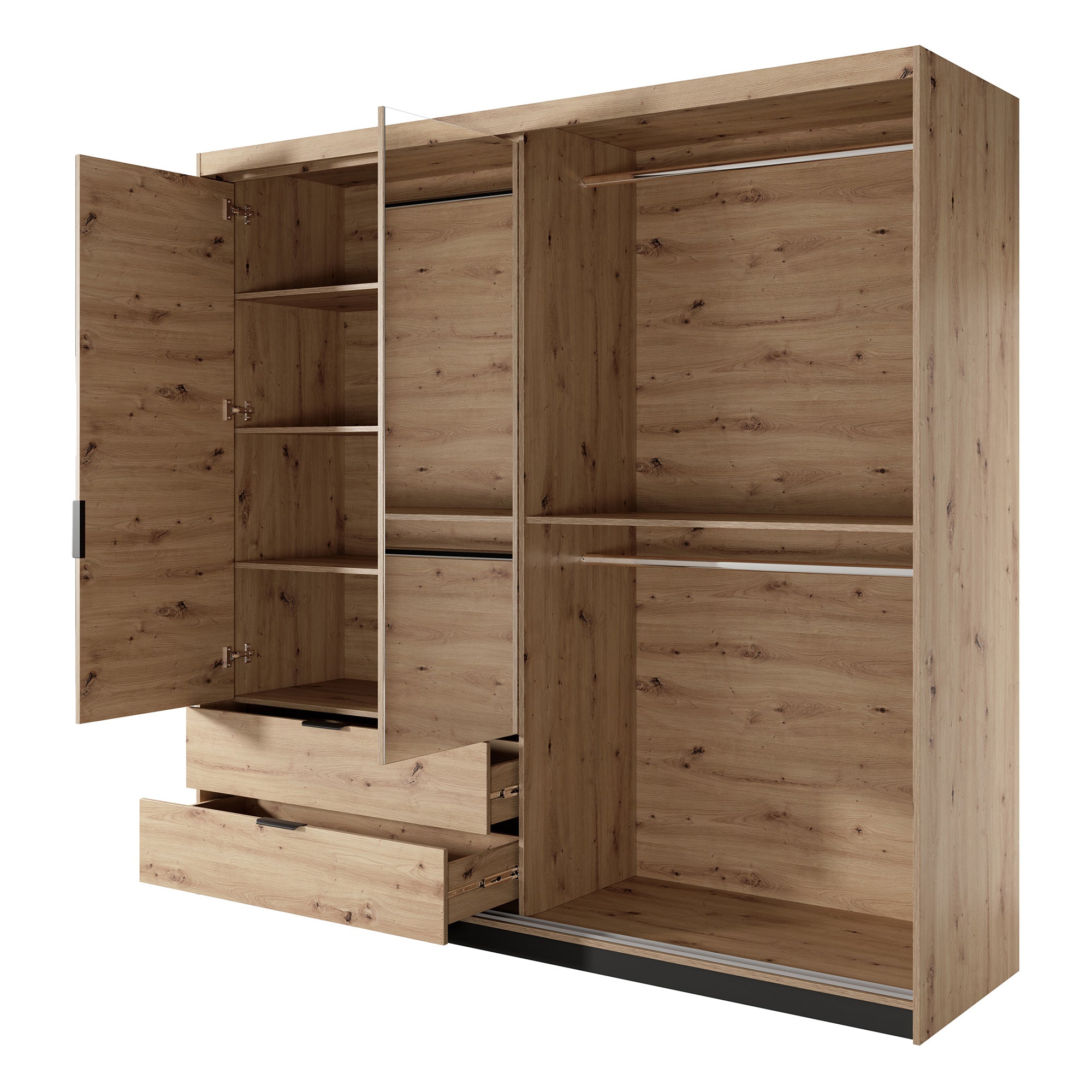 Szafa Tukoma z lustrem 220 cm Dąb artisan / Antracyt