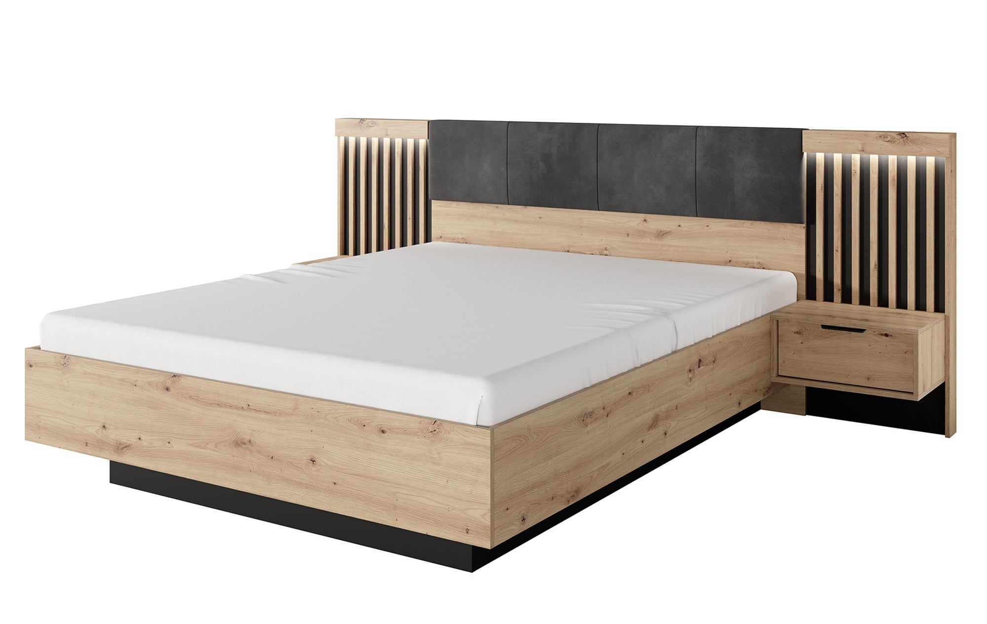 Zestaw dwóch szafek nocnych Tukoma 50 cm Dąb artisan / Antracyt