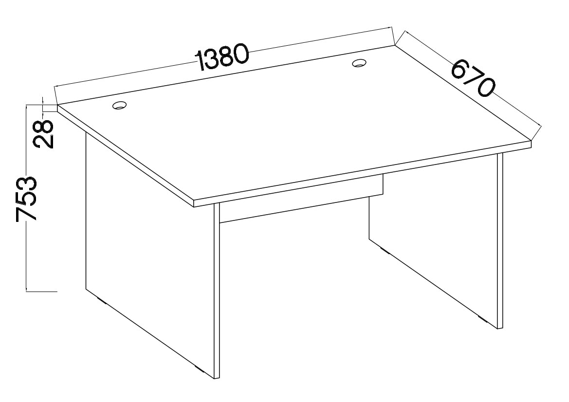Biurko Stundly 138 cm Dąb artisan