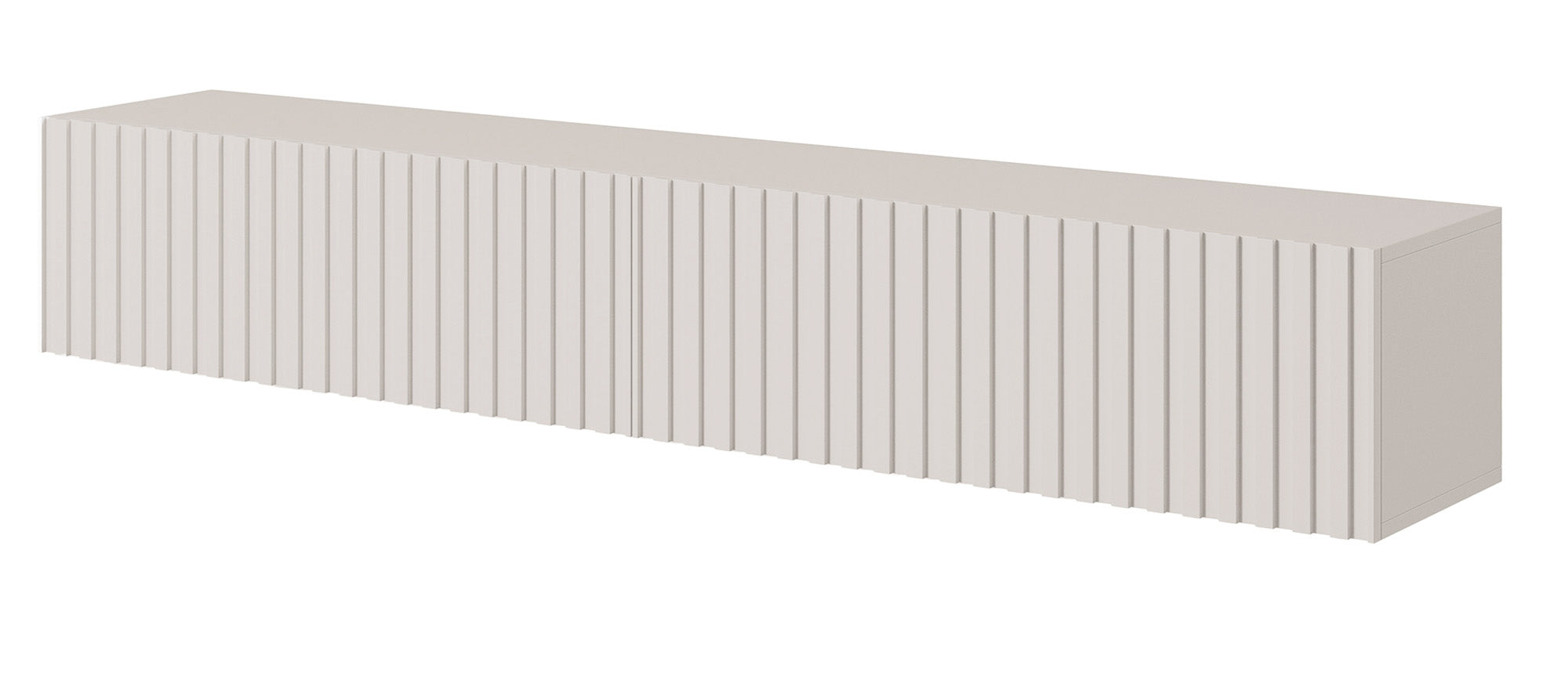 Szafka RTV Telire 175 cm Szary beż z lamelowym frontem