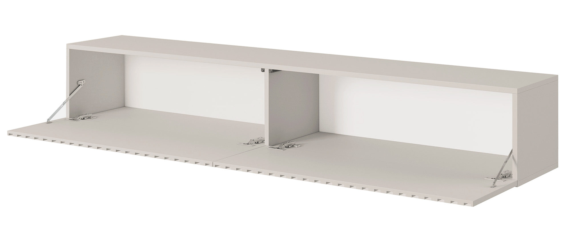 Szafka RTV Telire 175 cm Szary beż z lamelowym frontem